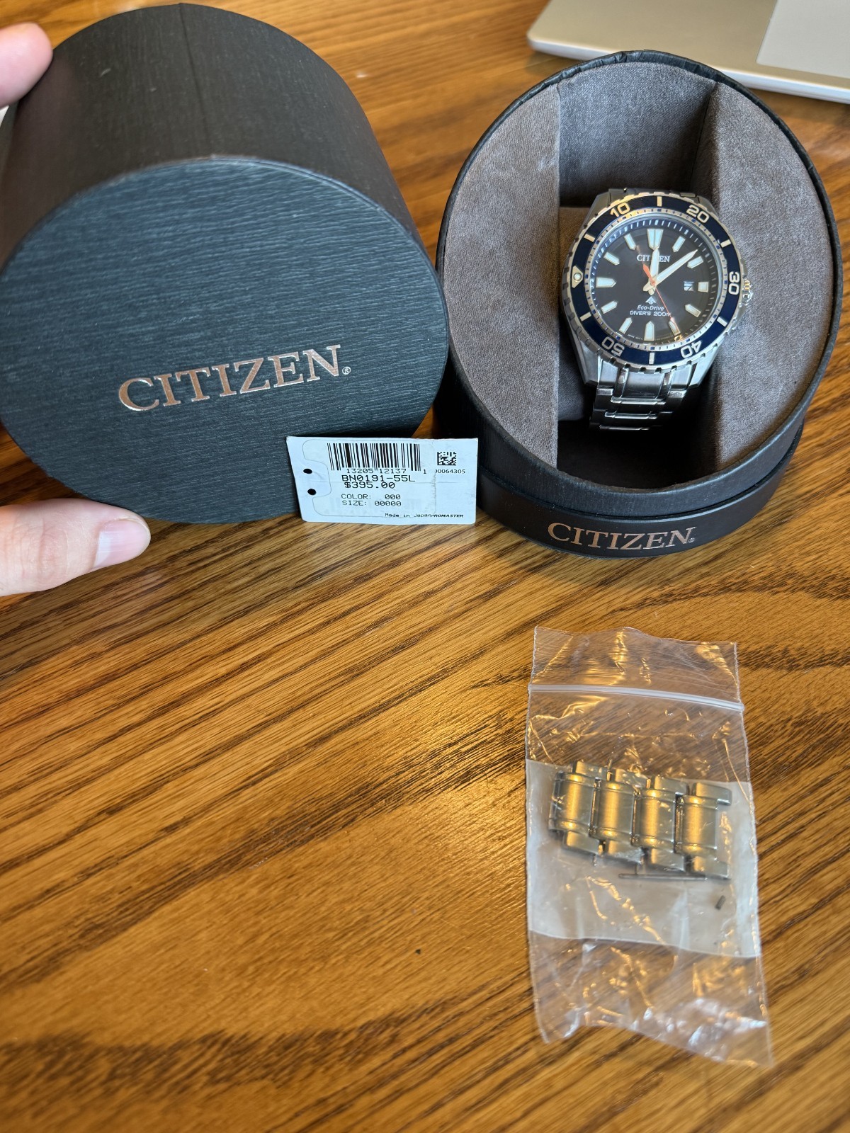 Citizen Promaster Marine Blue Diver Eco-Drive BN0191-55L BOX and TAGS