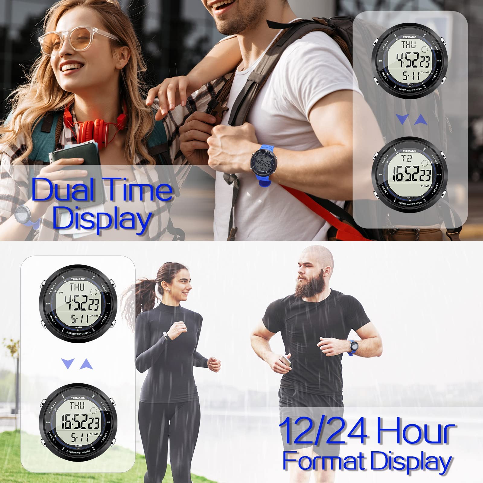 10 ATM 100m Waterproof Digital Sports Watch for Swimming and Diving, with Fun…