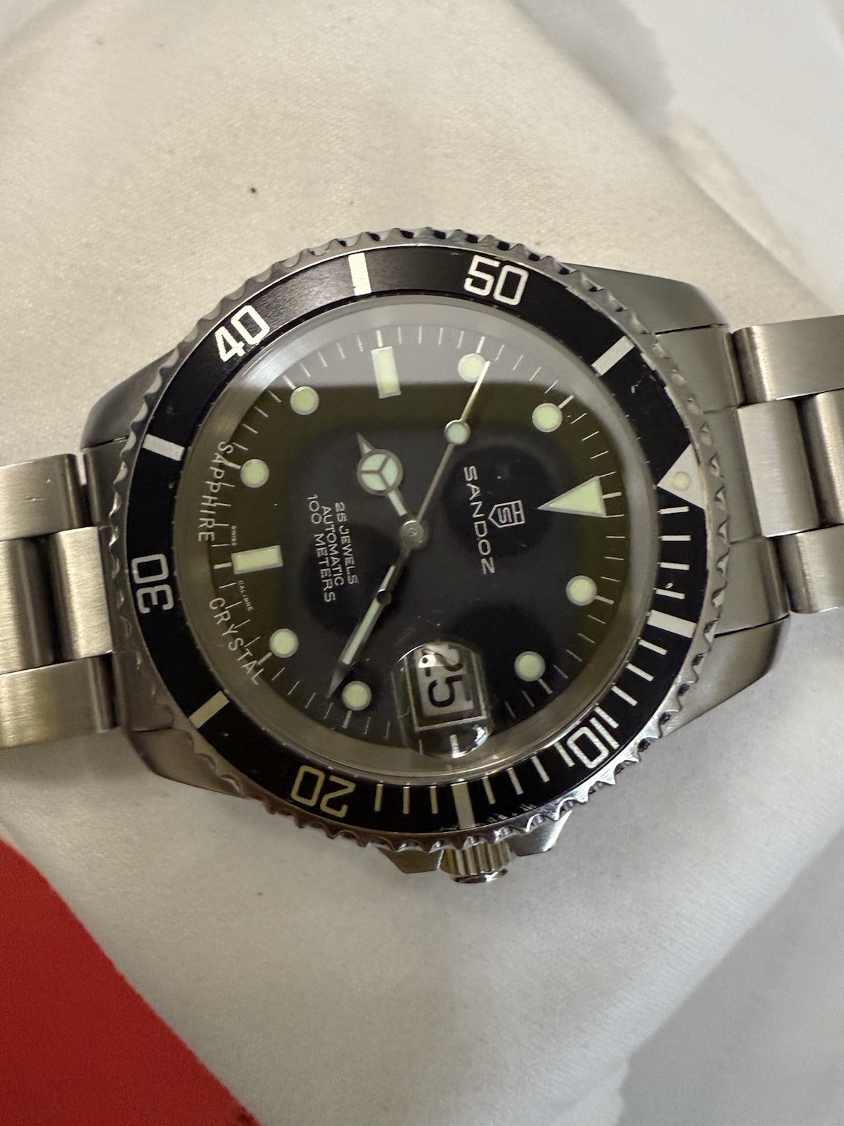 Sandoz Mechanical Automatic Divers Watch With Box And Papers! EXCELLENT