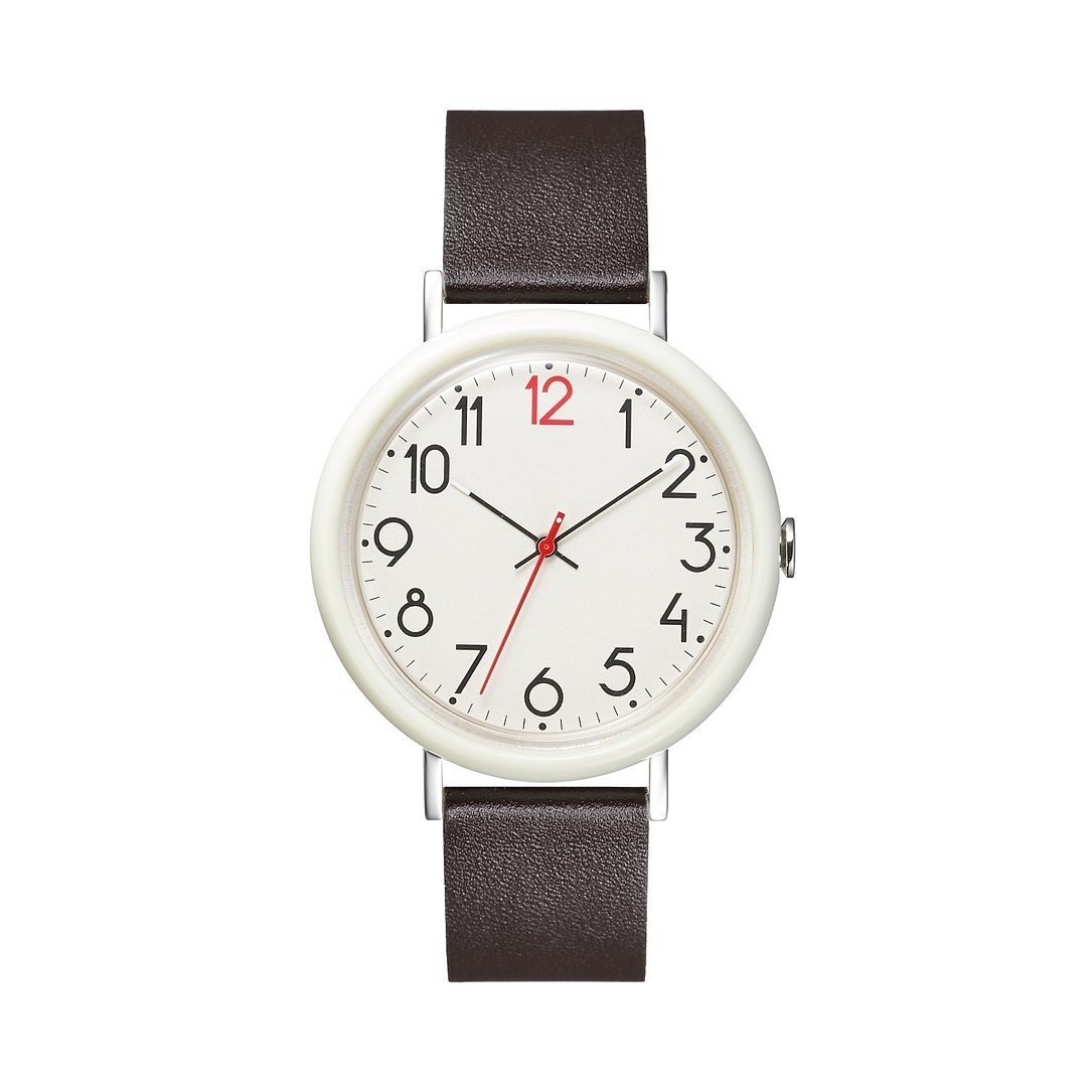 Tacs White Dial Brown Leather Band 41.5mm Quartz Watch TS2001A