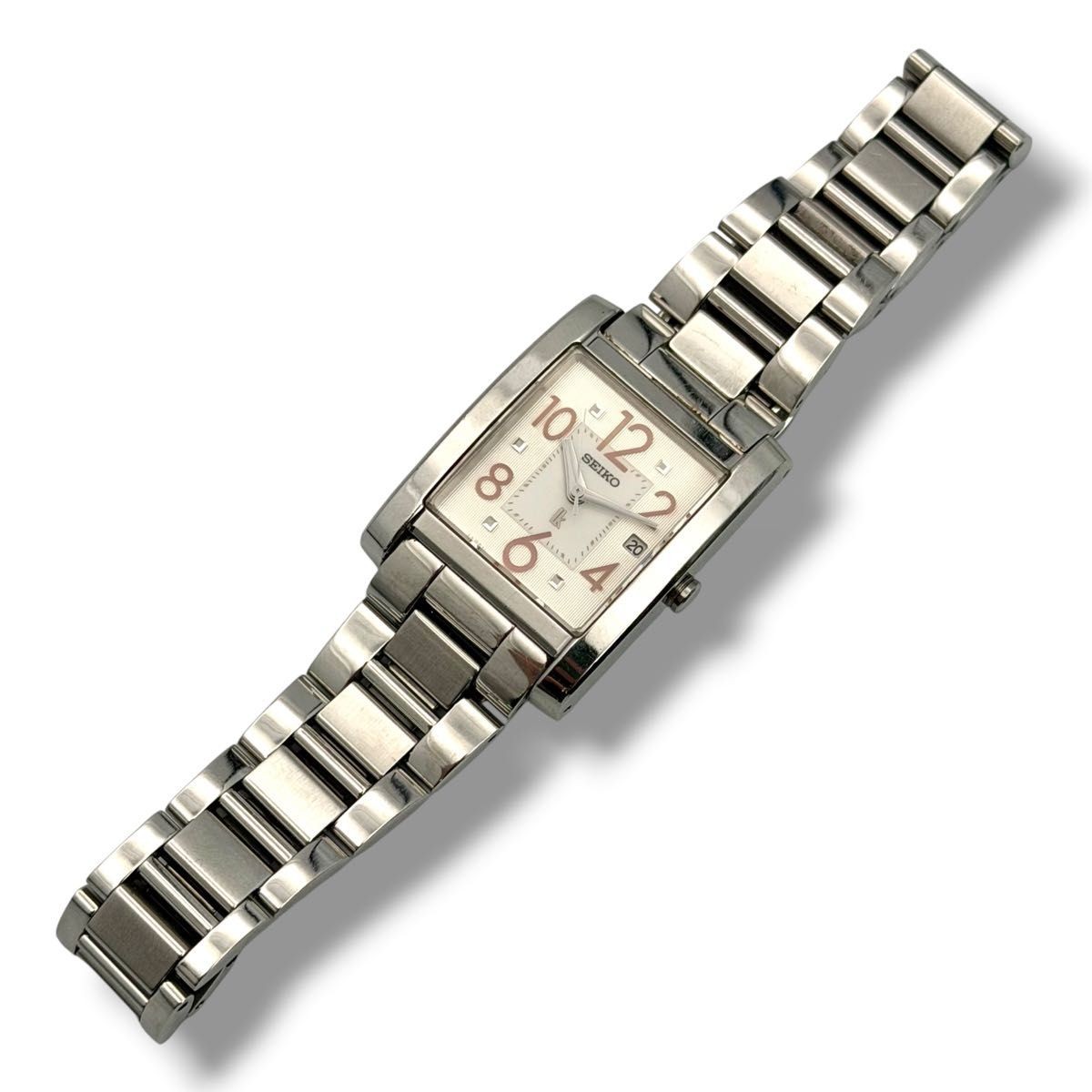 Seiko Lukia Ladies Quartz Watch 7N82-00DK0 Square Date 24mm