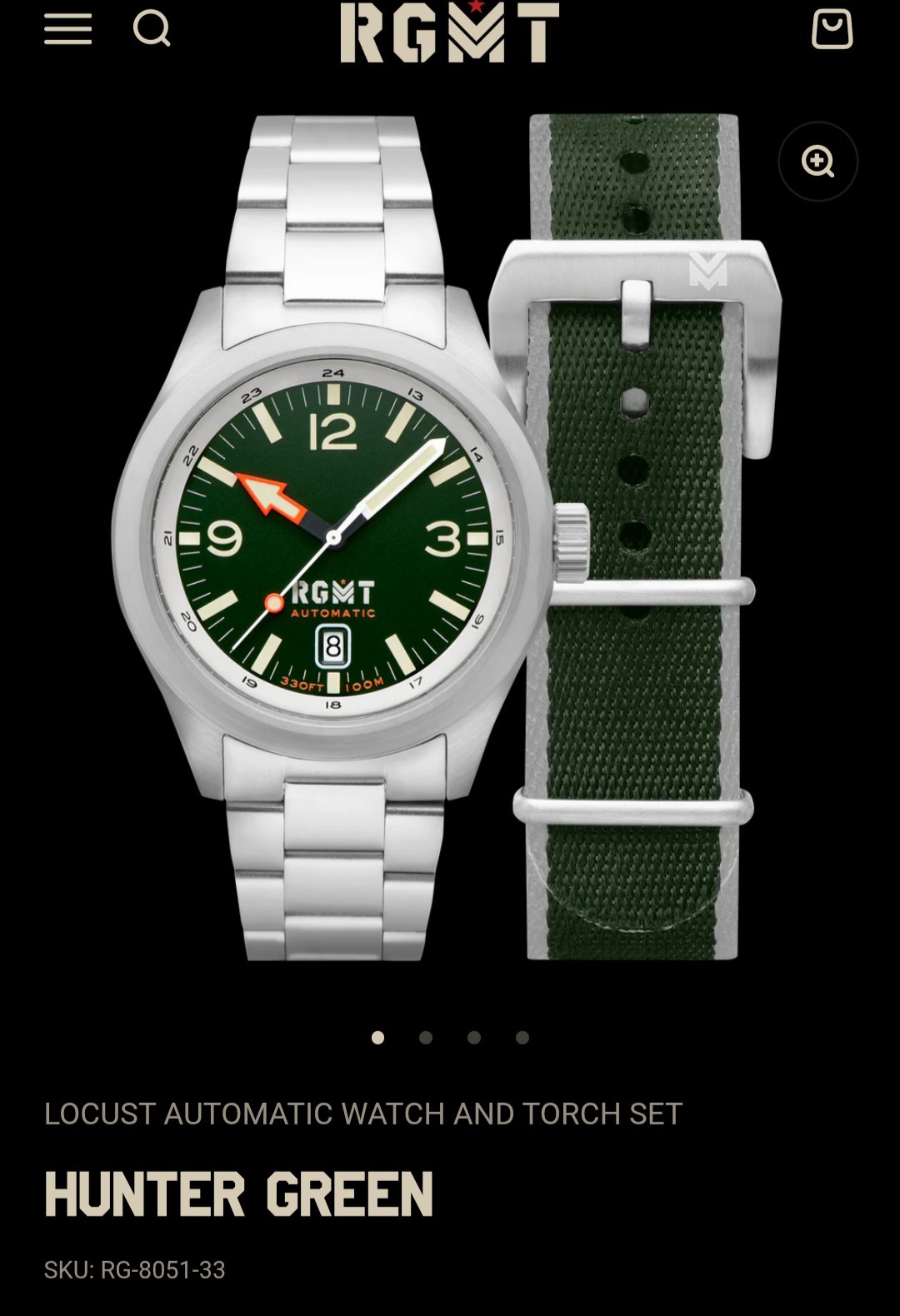 RGMT: LOCUST – AUTOMATIC WATCH AND TORCH SET_ HUNTER GREEN_SKU: RG-8051