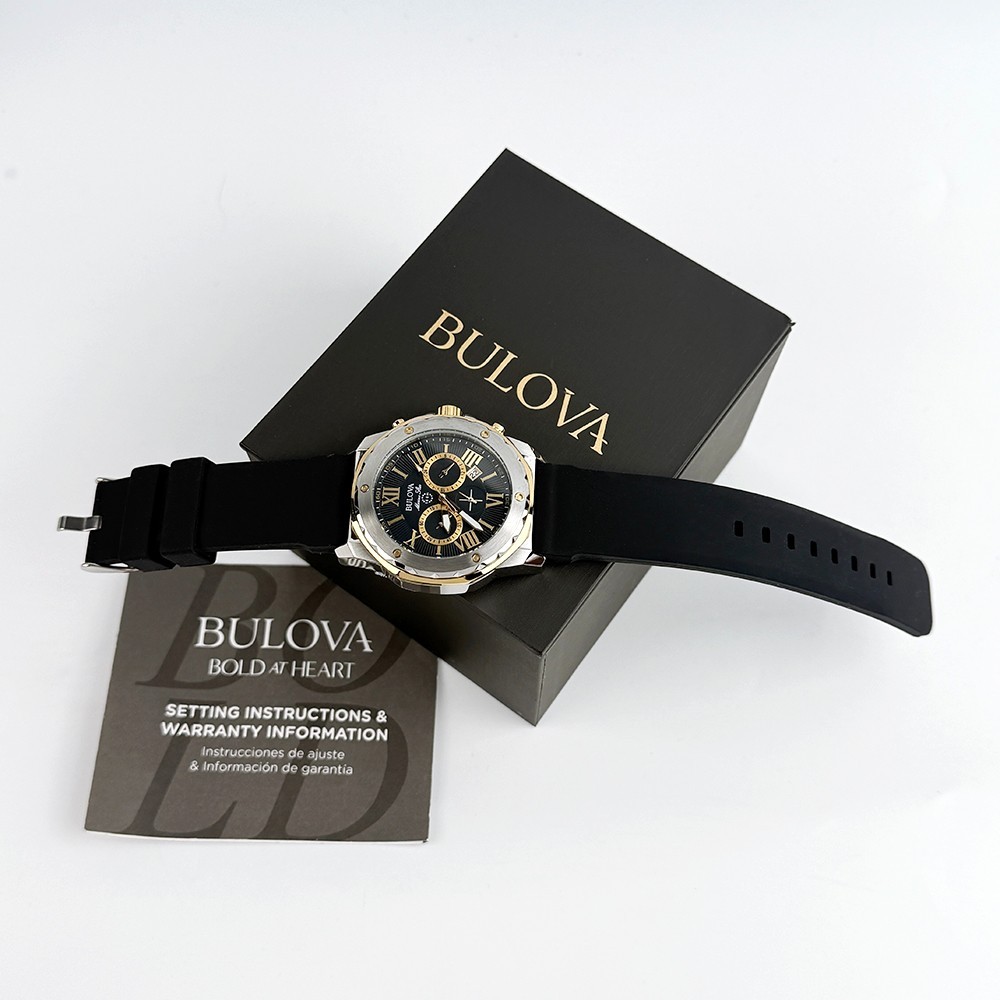 Bulova Men’s Marine Star 44mm Black Dial Chronograph Quartz Watch 98B277
