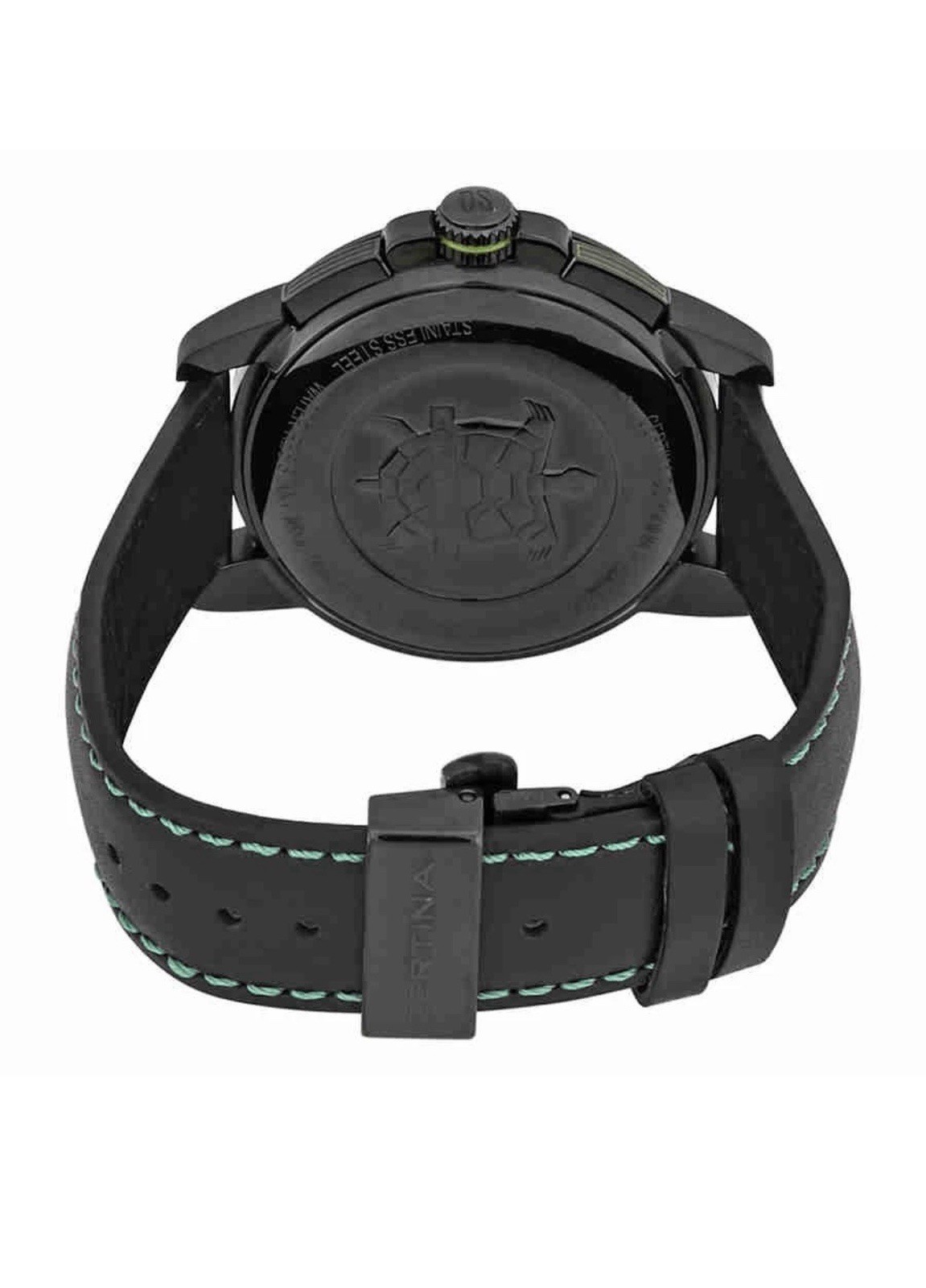 Certina DS Podium Quartz Chronograph 42mm Tachymeter Black Dial Leather Strap