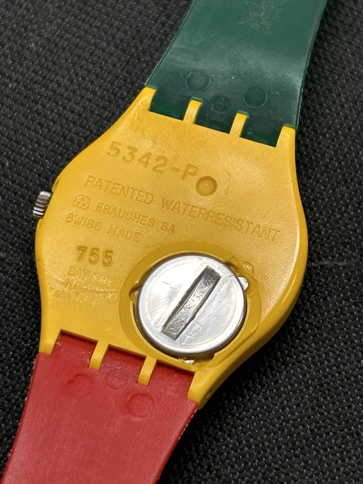 SWATCH Rare Vintage Swatch McGregor (GJ100) Wristwatch! Green, Yellow, Red