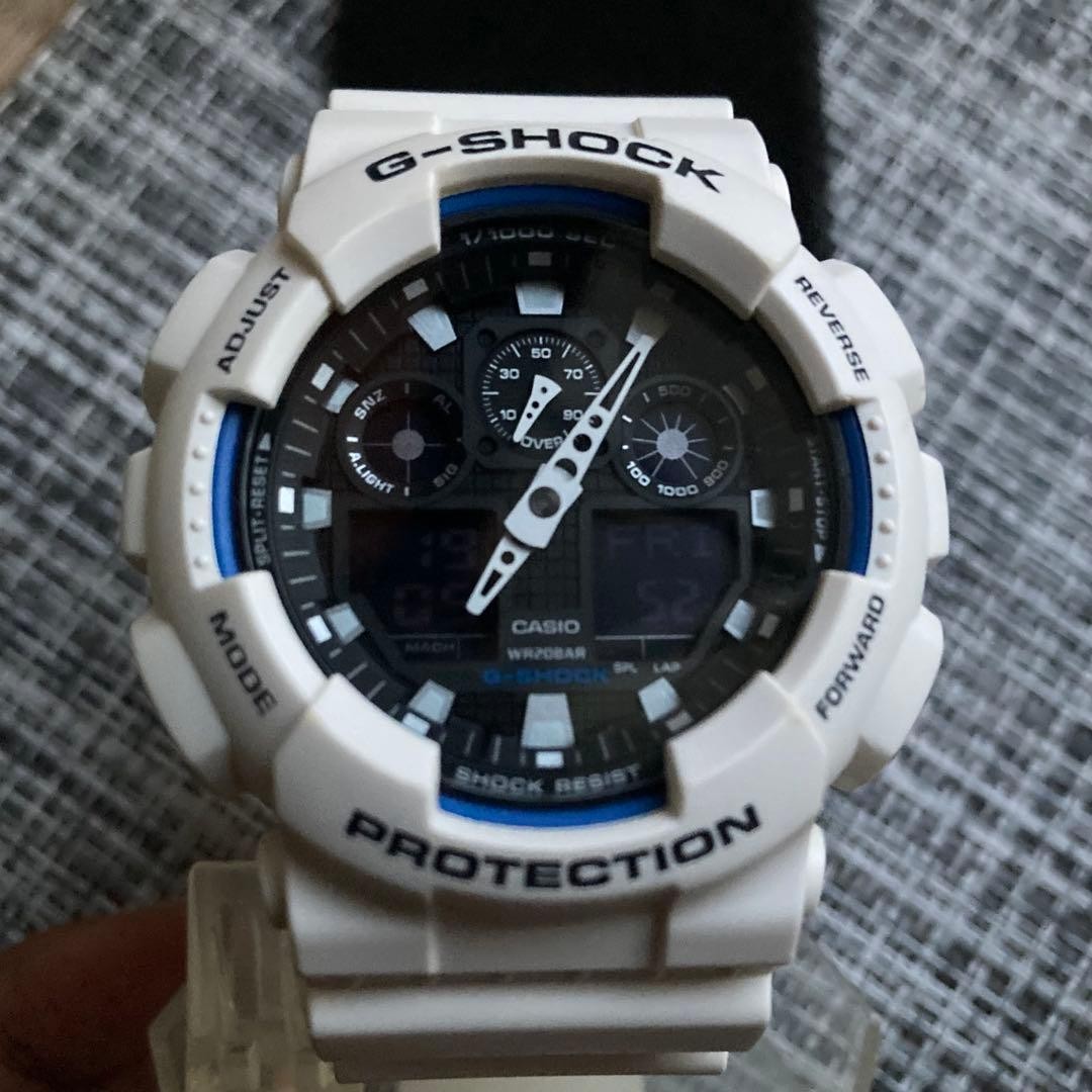 CASIO G-SHOCK GA-100B-7AJF White Ana-Digi Watch