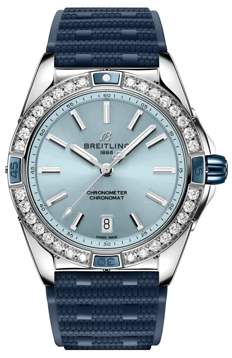 2026 Breitling Diamond Super Chronomat Ice Blue Ladies Watch A17356531C1S1