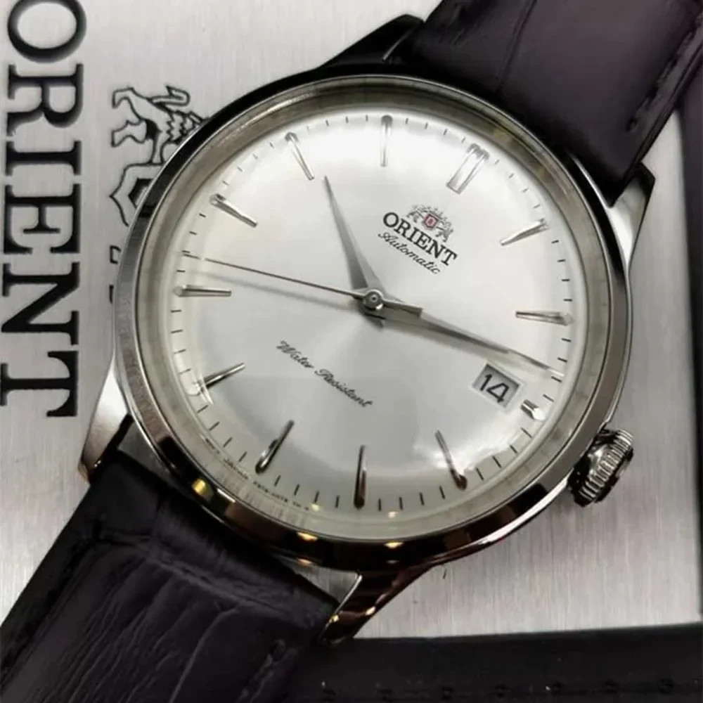 Orient Bambino Mens Automatic Watch RA-AC0M03S30B 38mm White Dial Leather 30M