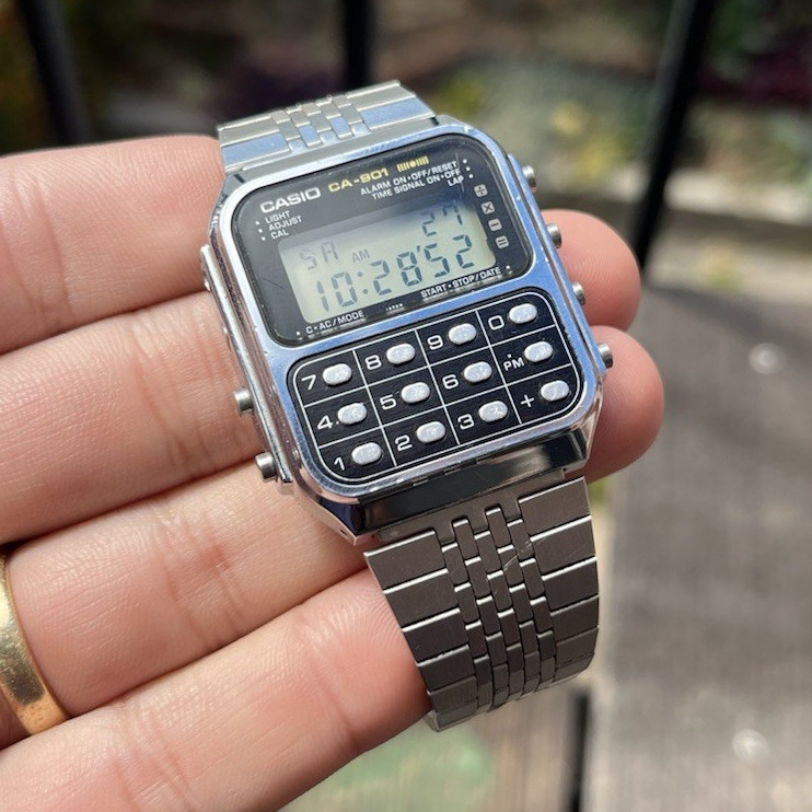 Casio CA-901 Vintage Digital Calculator Watch SS Bracelet 80s