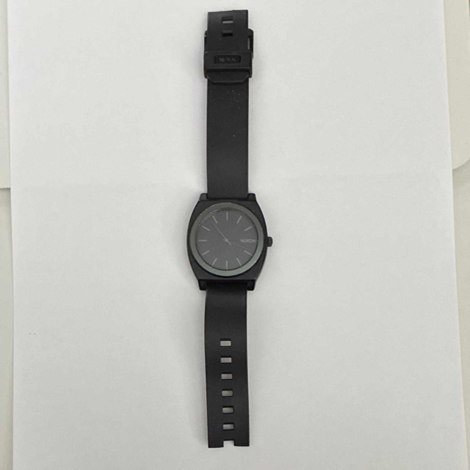 Nixon Minimal The Time Teller P Black Polycarbonate Quartz 100M Water Resistant