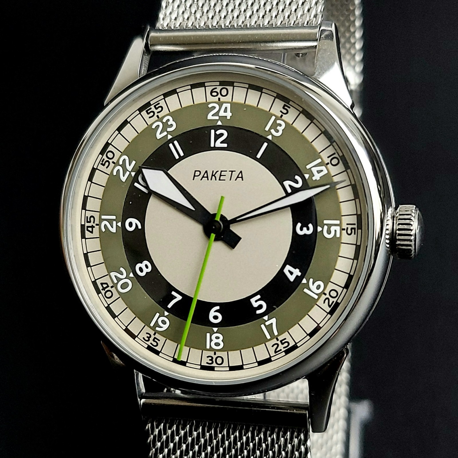 Vintage Raketa Mechanical Men’s Wristwatch USSR Soviet Raketa Watch Serviced
