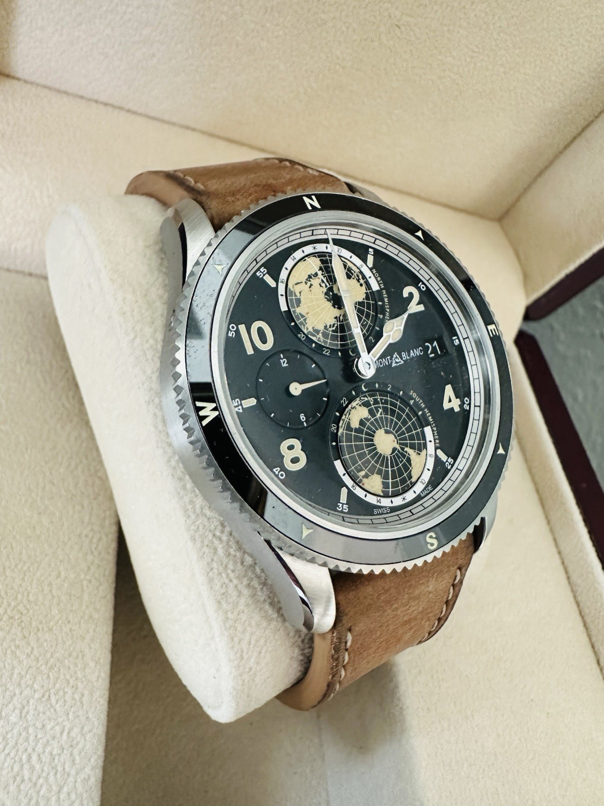 Men’s Limited Edition Mont Blanc 1858 Geosphere Watch 42MM Black Dial