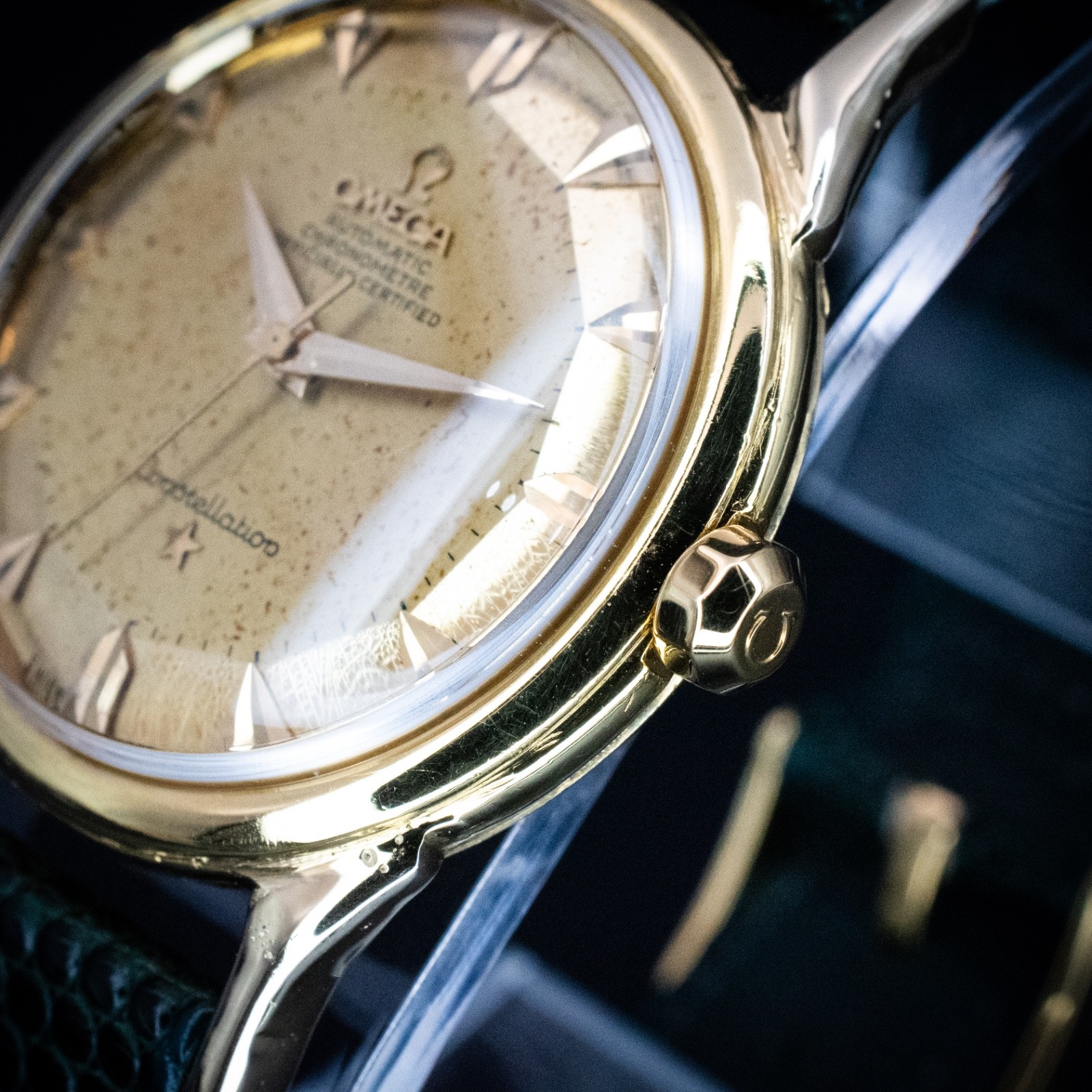 Omega Constellation Deluxe 18K Yellow Gold Pie-Pan Arrowhead Markers, Ref 2853