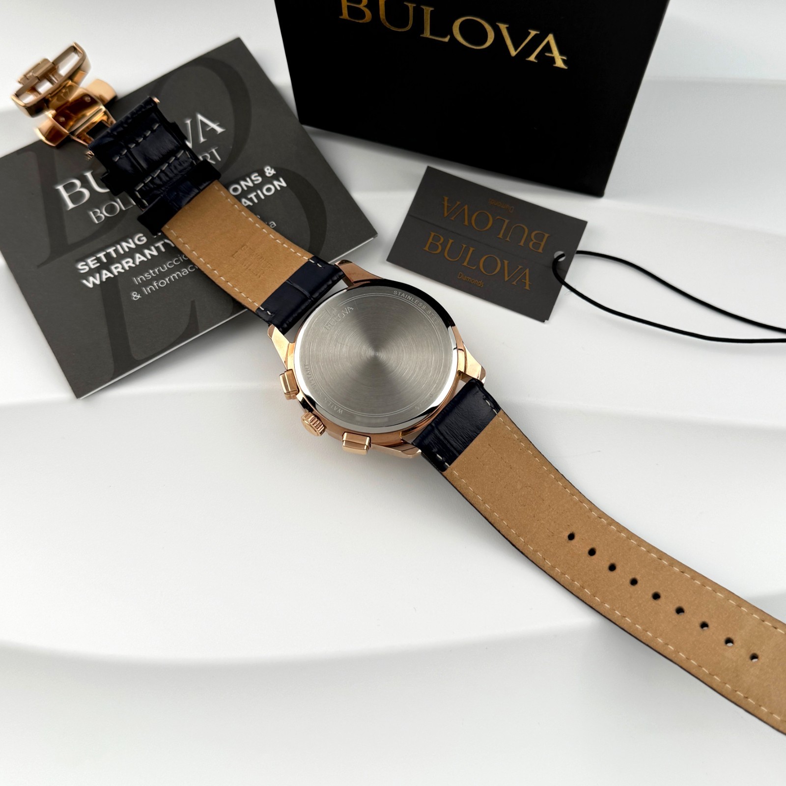 Bulova Men’s New 97B170 Classic Wilton Quartz Watch Blue Dial 46.5mm