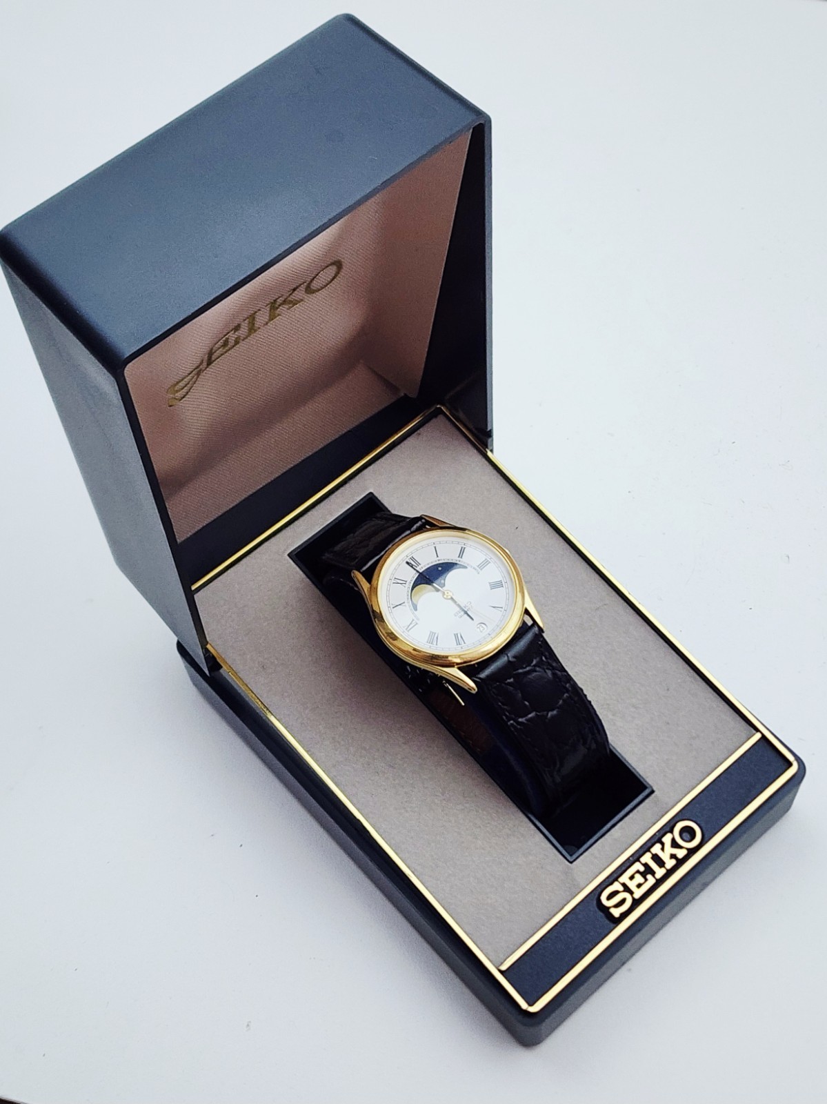 Men’s Vintage 1987 MOONPHASE Watch SEIKO 7434-7000. Midsize. In BOX