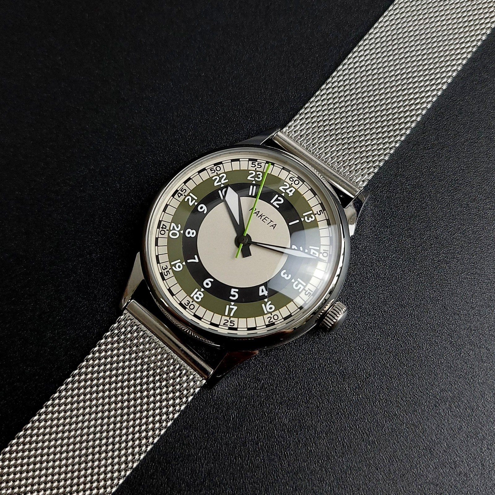 Vintage Raketa Mechanical Men’s Wristwatch USSR Soviet Raketa Watch Serviced