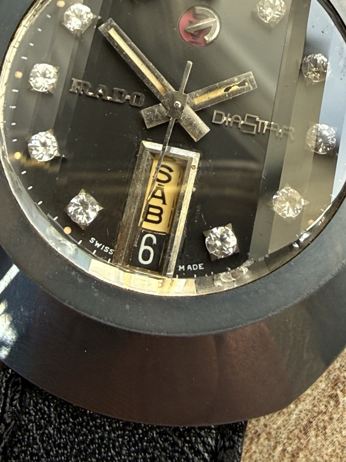 Rado DiaStar 1960s Automatic Tungsten Carbide Faceted Crystal Gem Dial