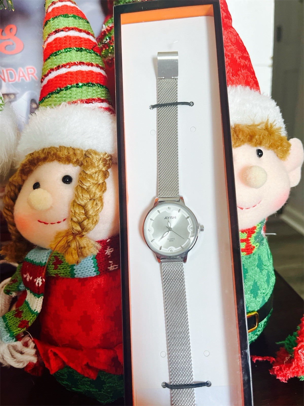Aiyishi Silver Diamond Luxury Watch Mother-of-Pearls Accents Giftable NEW In Box