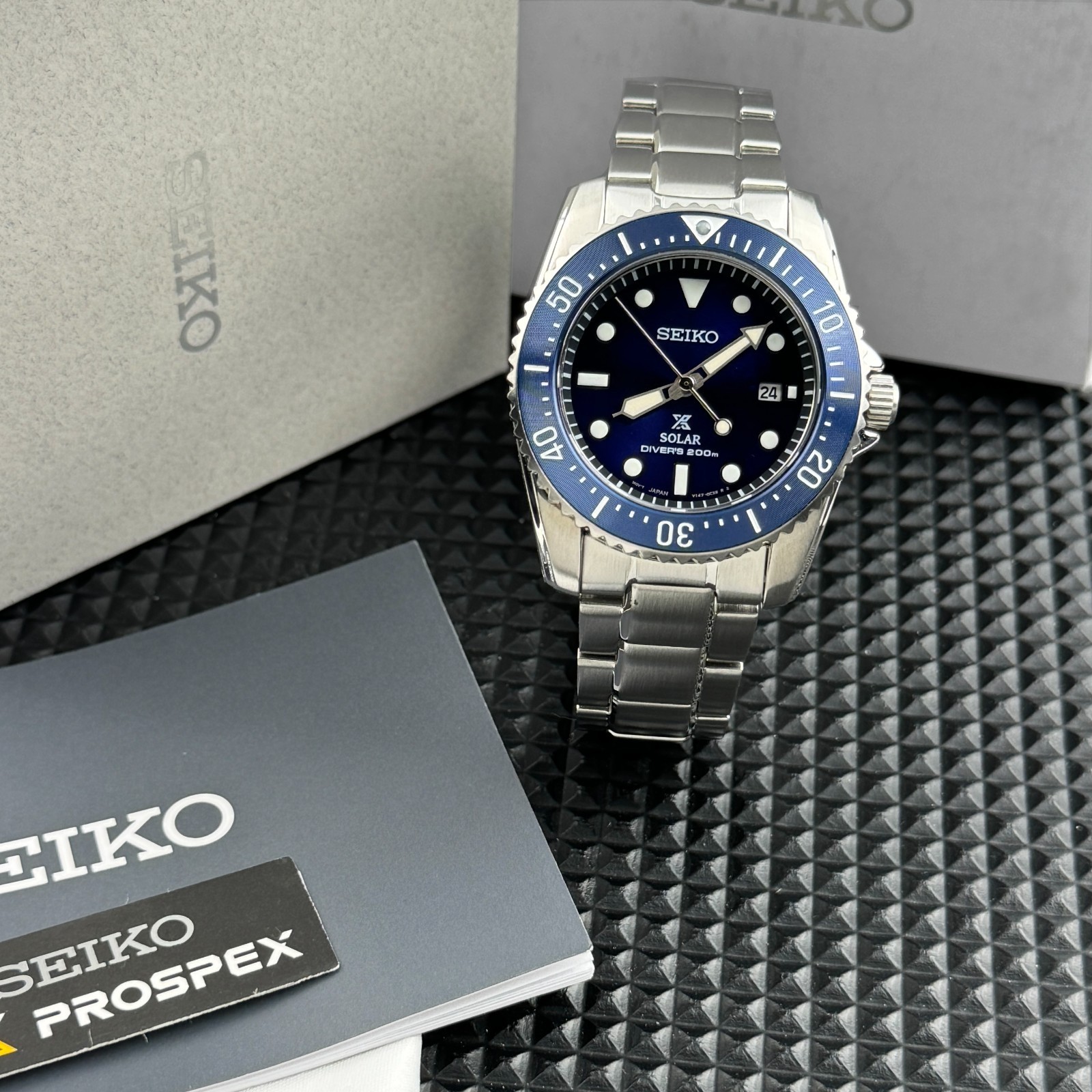 Seiko Prospex Sea Solar Dive Automatic SNE585 Blue Dial Men’s Watch 38.5mm