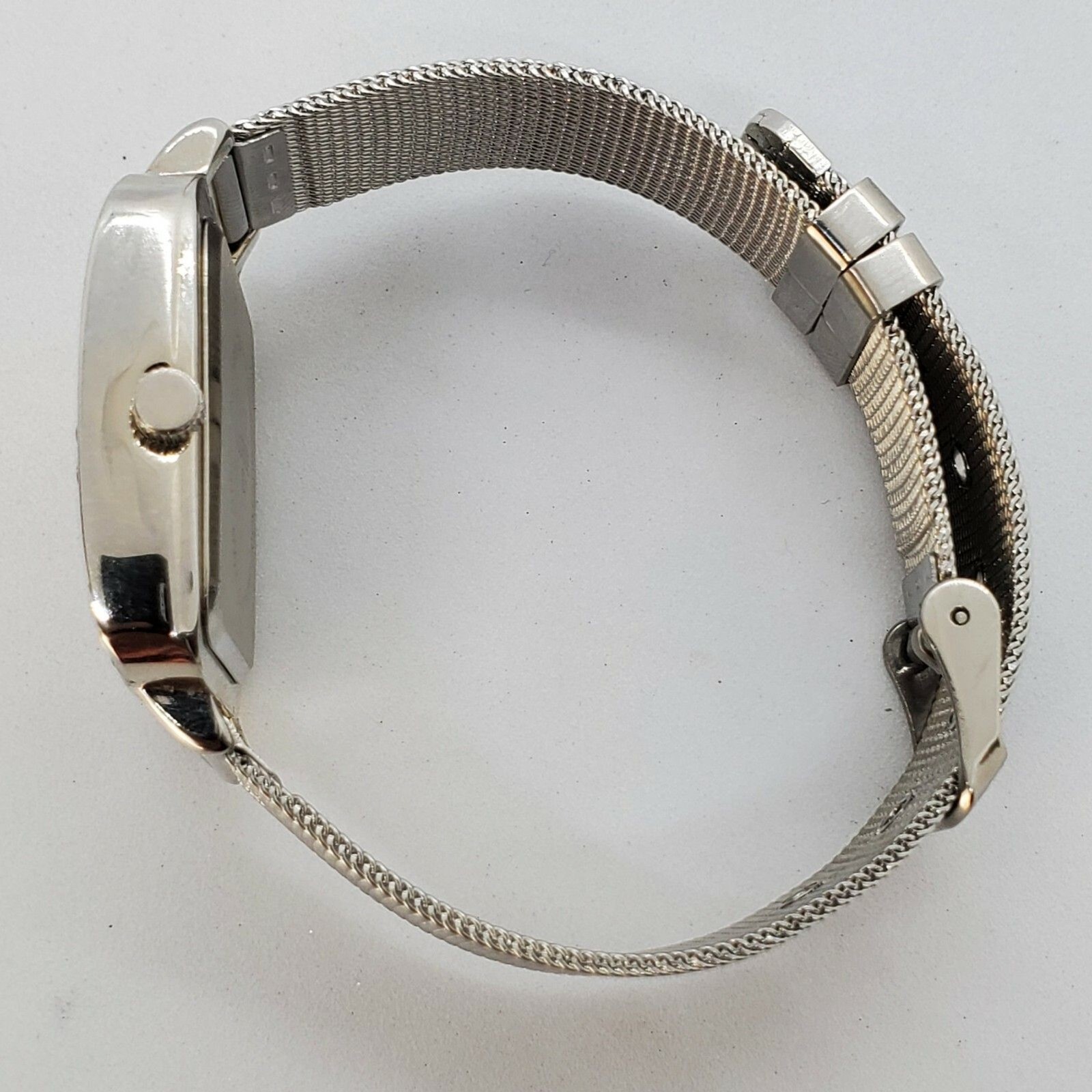 Women’s Watch 35MM Orange Dial Crystal Bezel Gray Bands Up to 7.75″ New Battery