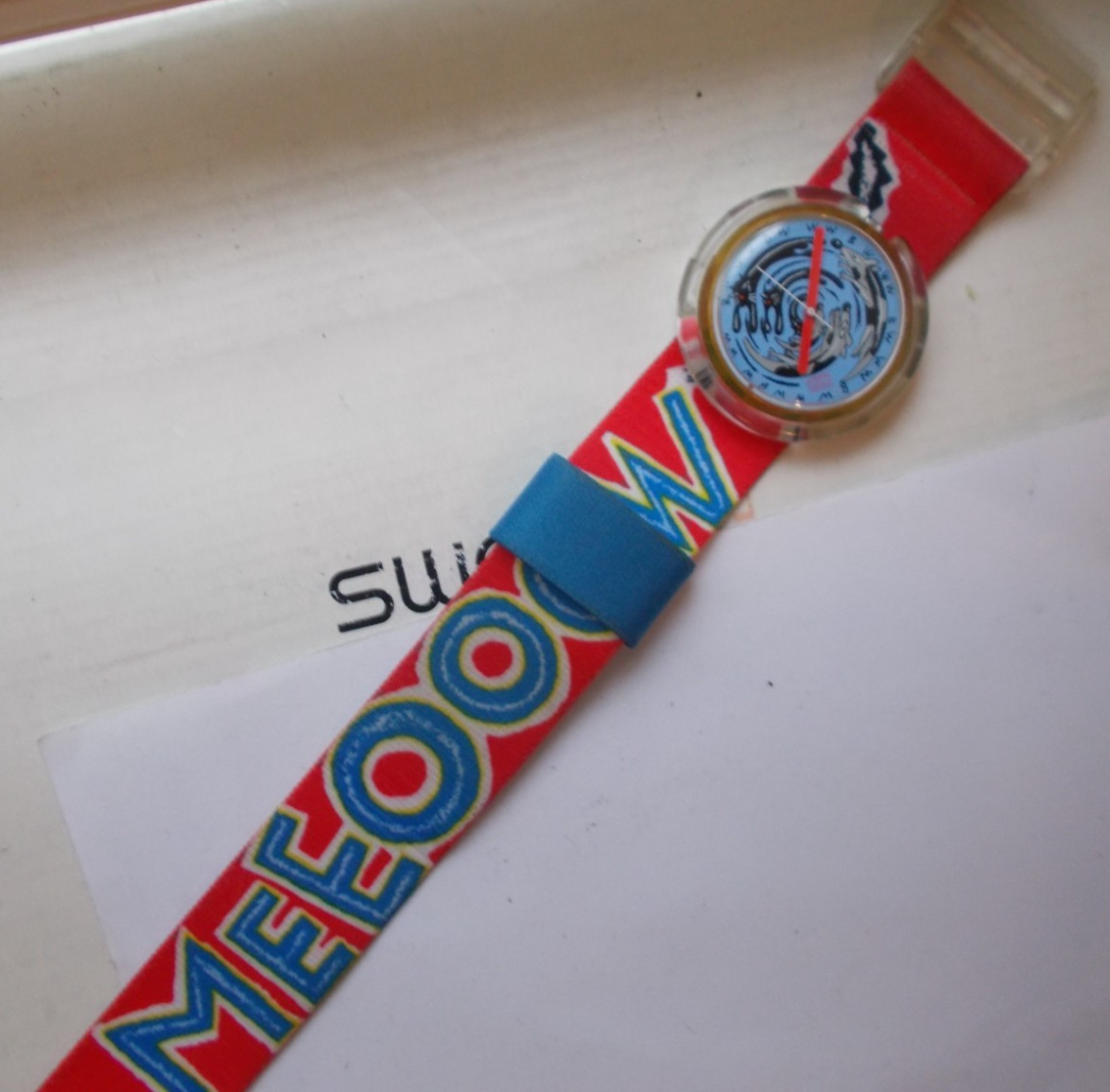 POP SWATCH ” MEEEOOW ” ’92 EXCELLENT – BOX WOW VERY RARE L@@K VINTAGE