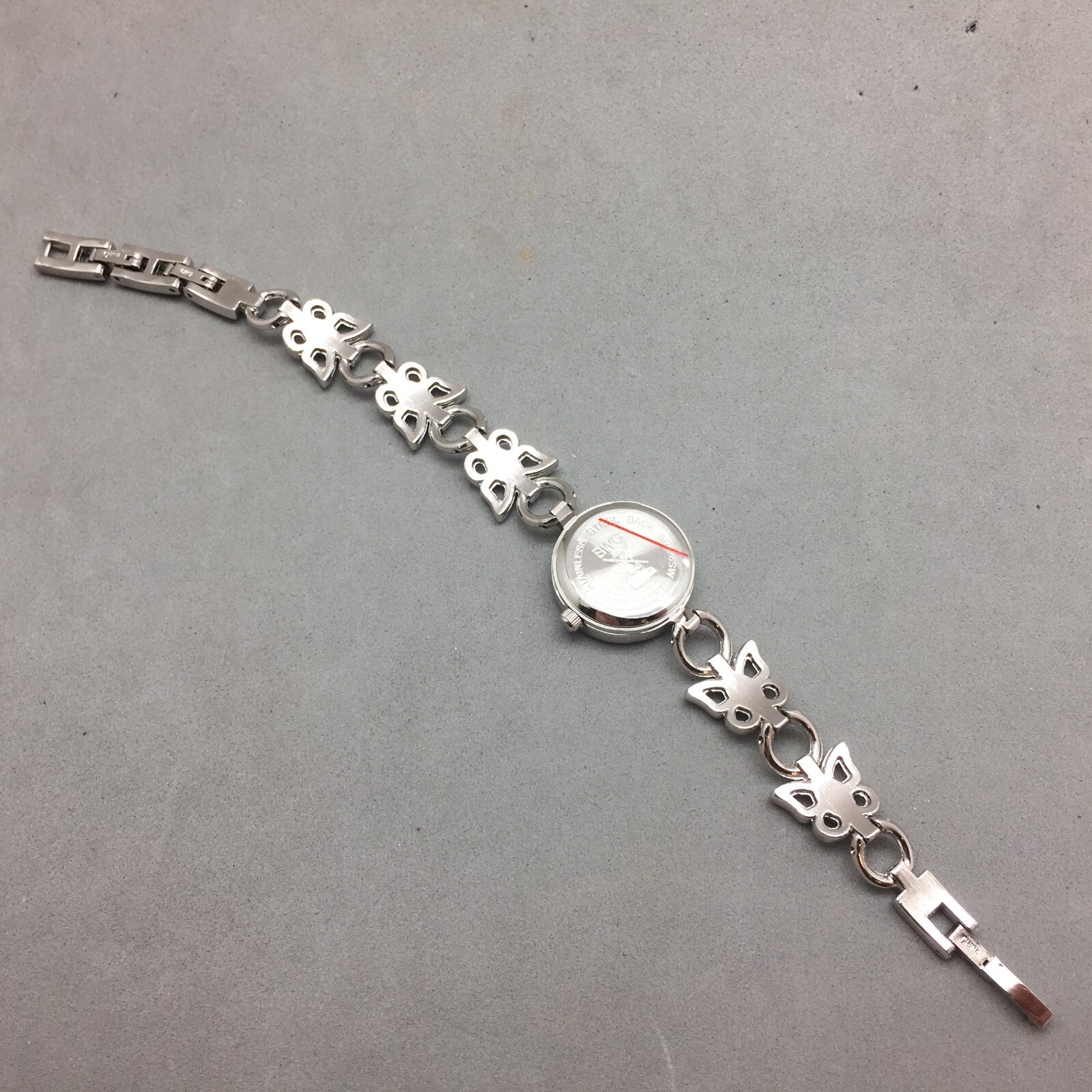 Ladies Quartz Watch Butterfly Link Bracelet Silver Tone BWC Cancer Awareness New
