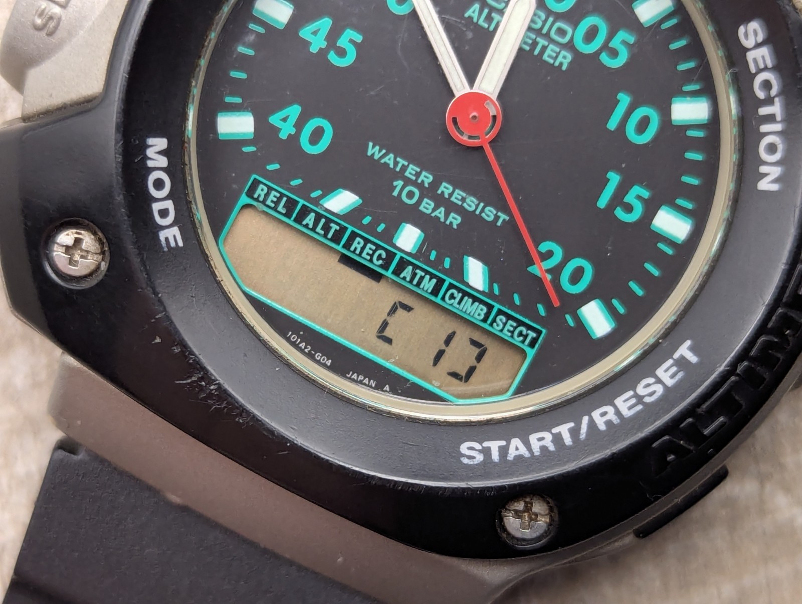 Casio APX-100 Altitude Sensor Men’s Digital Vintage Watch. Works Perfectly Rare