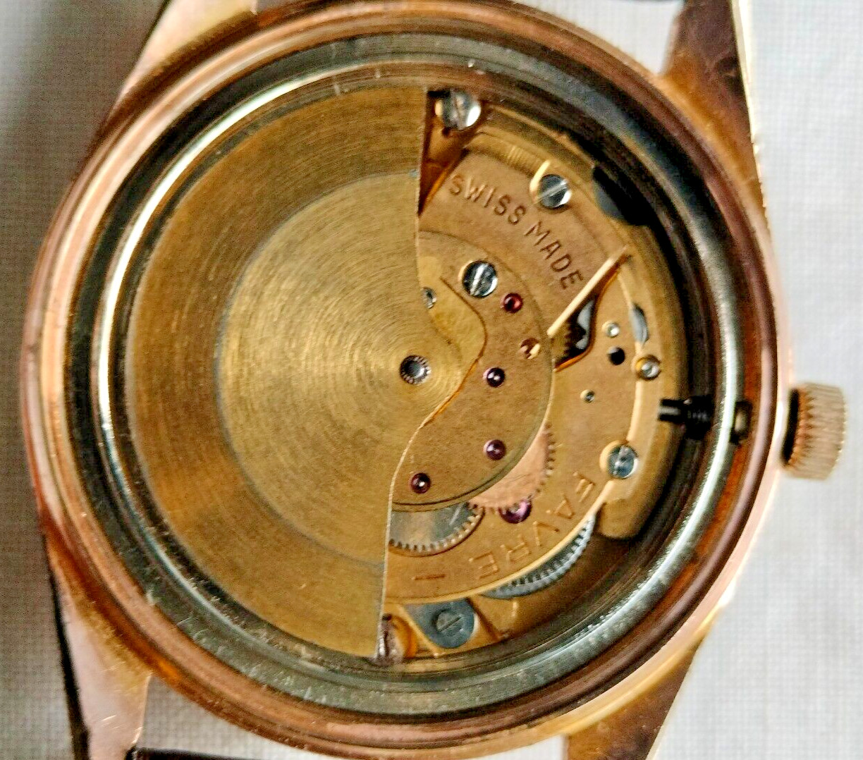 Favre Leuba Geneve Twin Matic Greyish-Black Colour Dial Wrist Watch Vintage