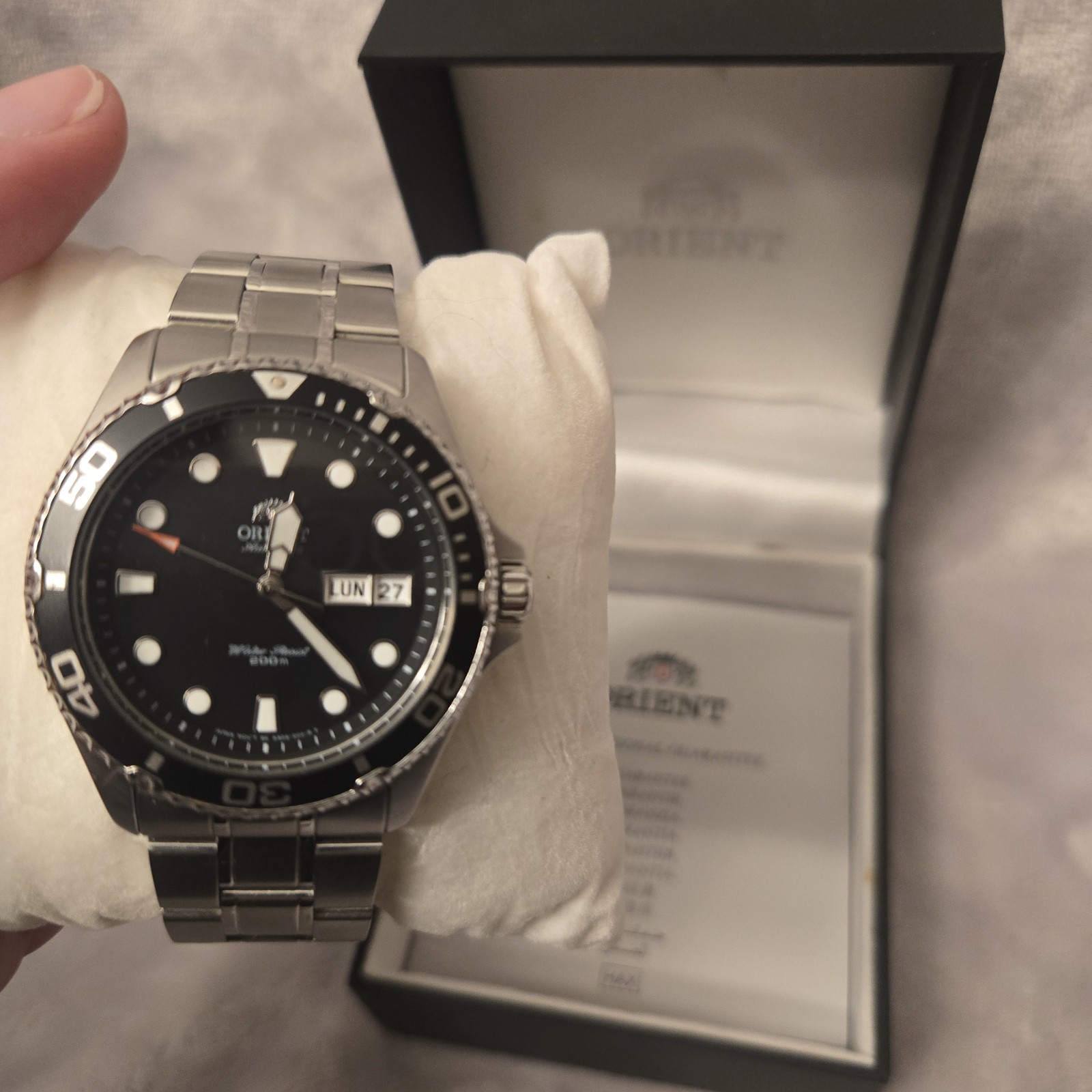 ORIENT Automatic AA02-C8-A Black Dial Men`s Watch Water Resist 200. Excellent.
