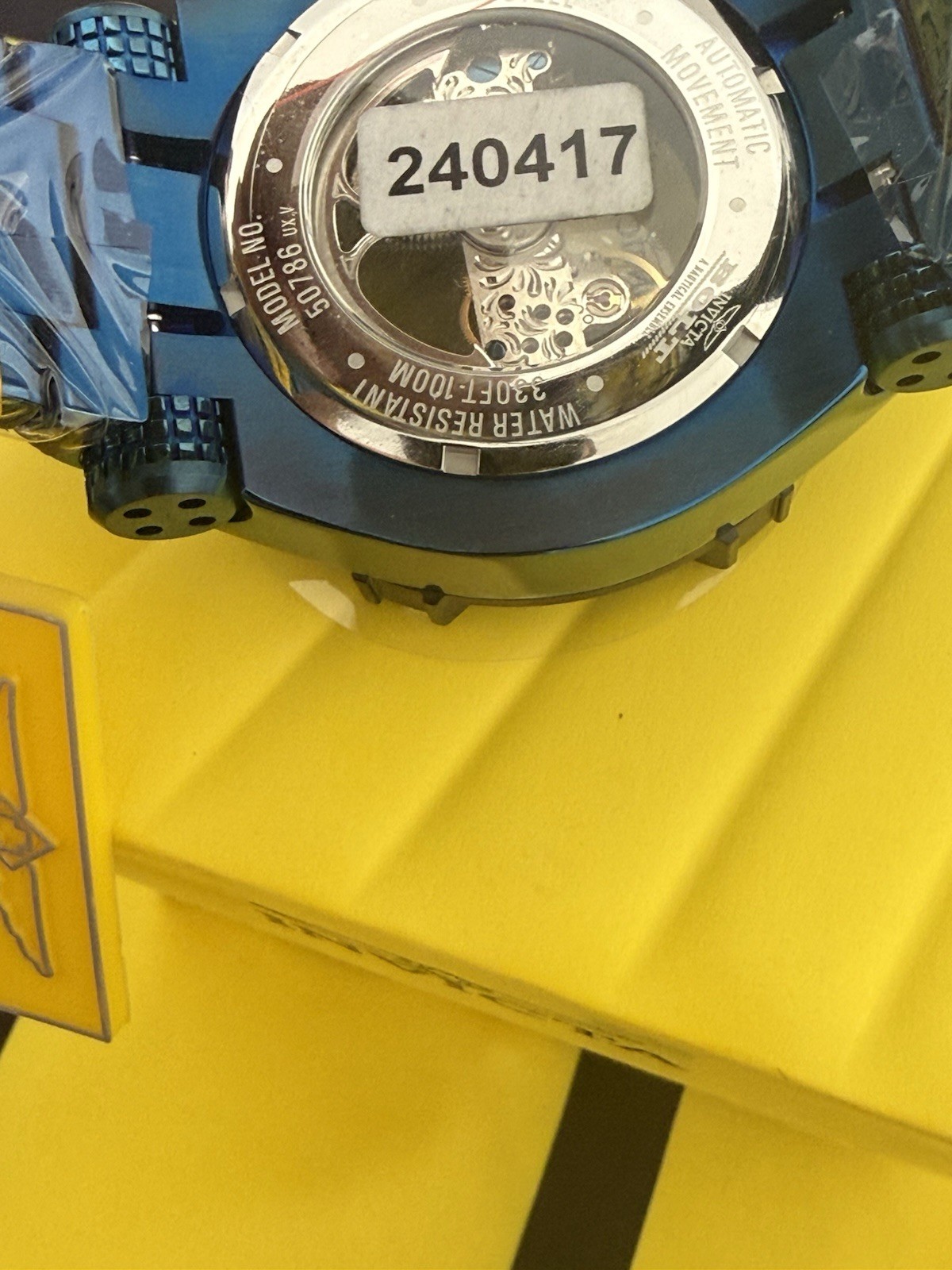 Invicta Bolt Phantom 53mm Automatic Skeleton Tachymeter Blue Steel 100M Box