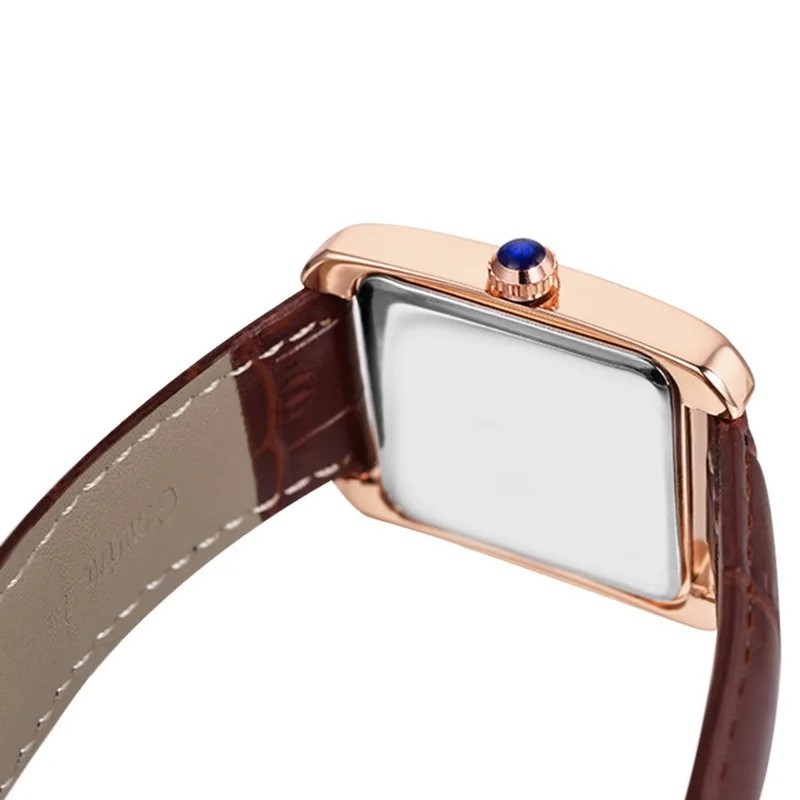 Elegant Men Women Square Business Quartz Watch 2026 – Leather Strap