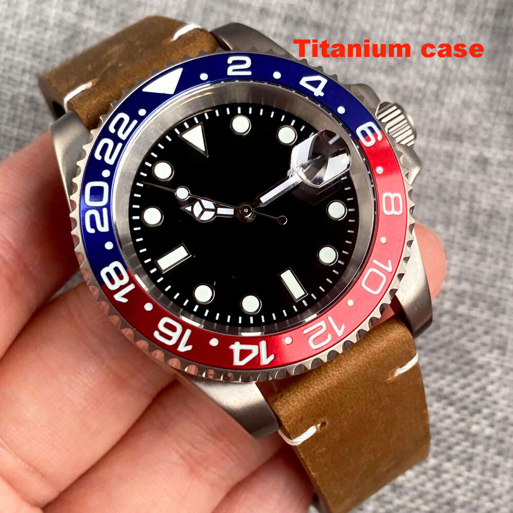 40mm Titanium Sapphire Glass Japan NH35 Automatic Mens Watch 20ATM Date Luminous
