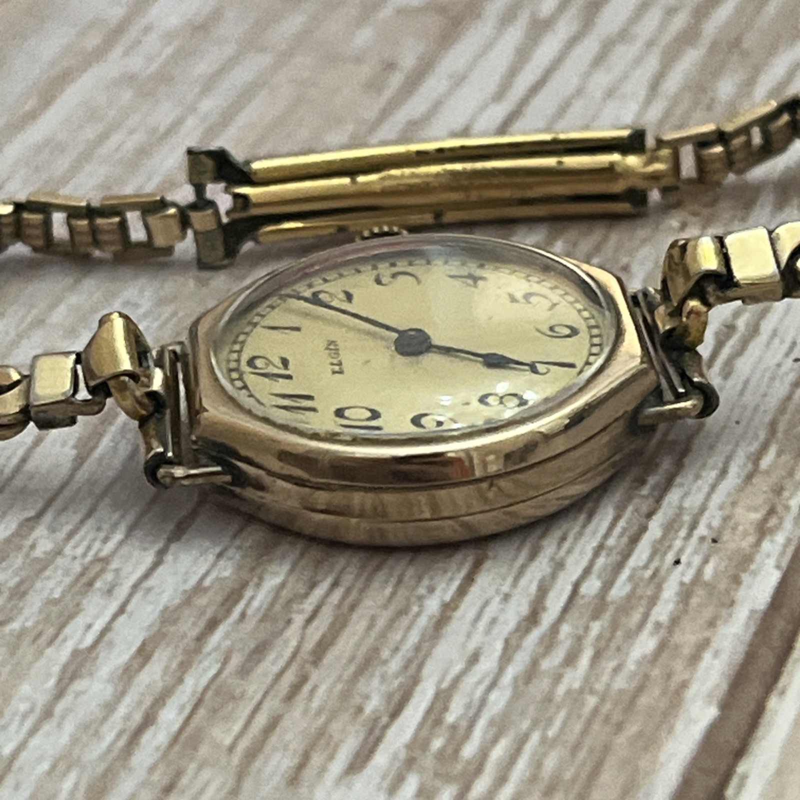 Art Deco 1922 Elgin 10/0s Grade 447 B&B Royal Gold Filled Ladies Wristwatch