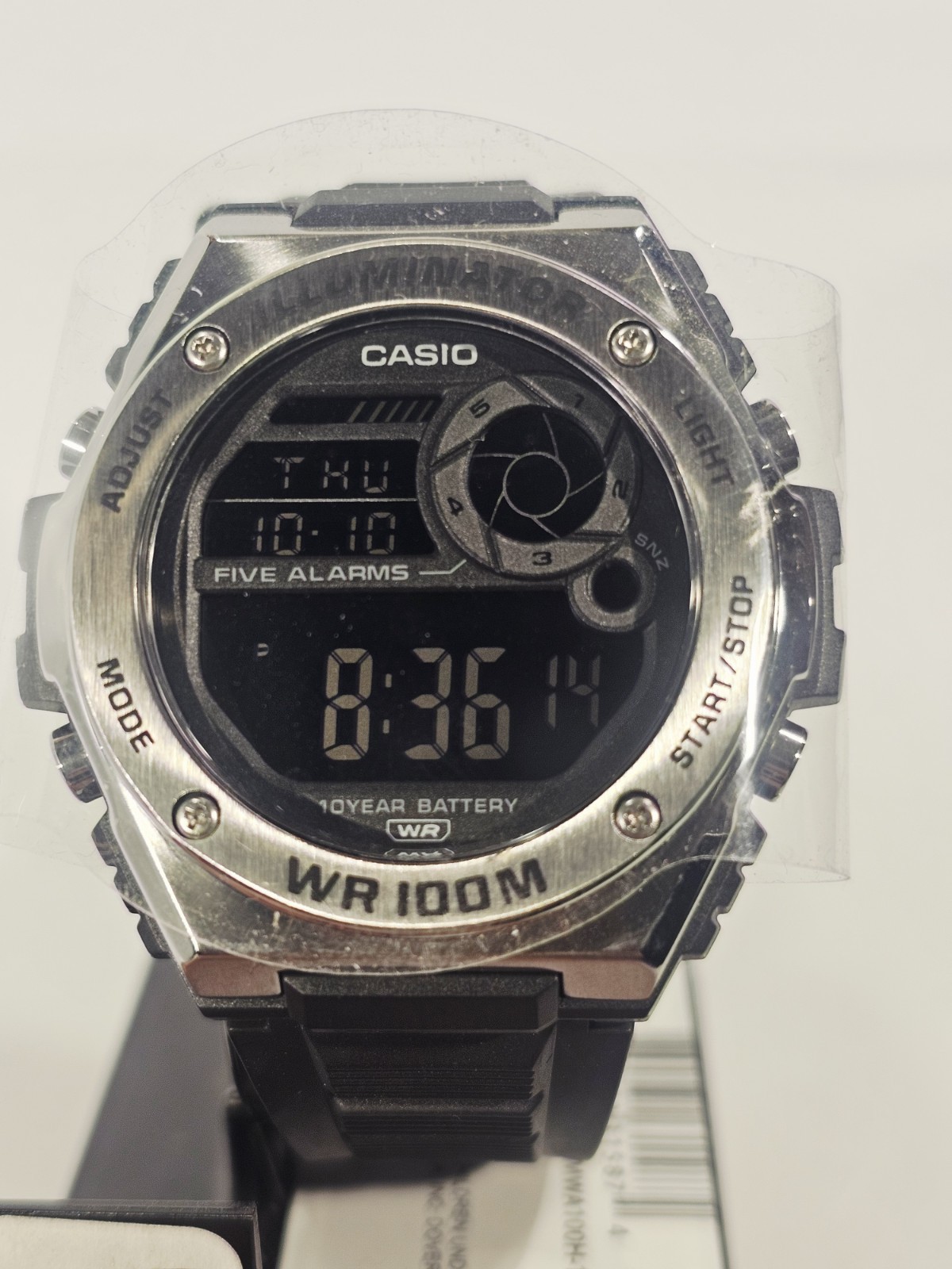 Casio Illuminator Black Resin 5 Alarms 10 Year Battery MWD100H-1BV