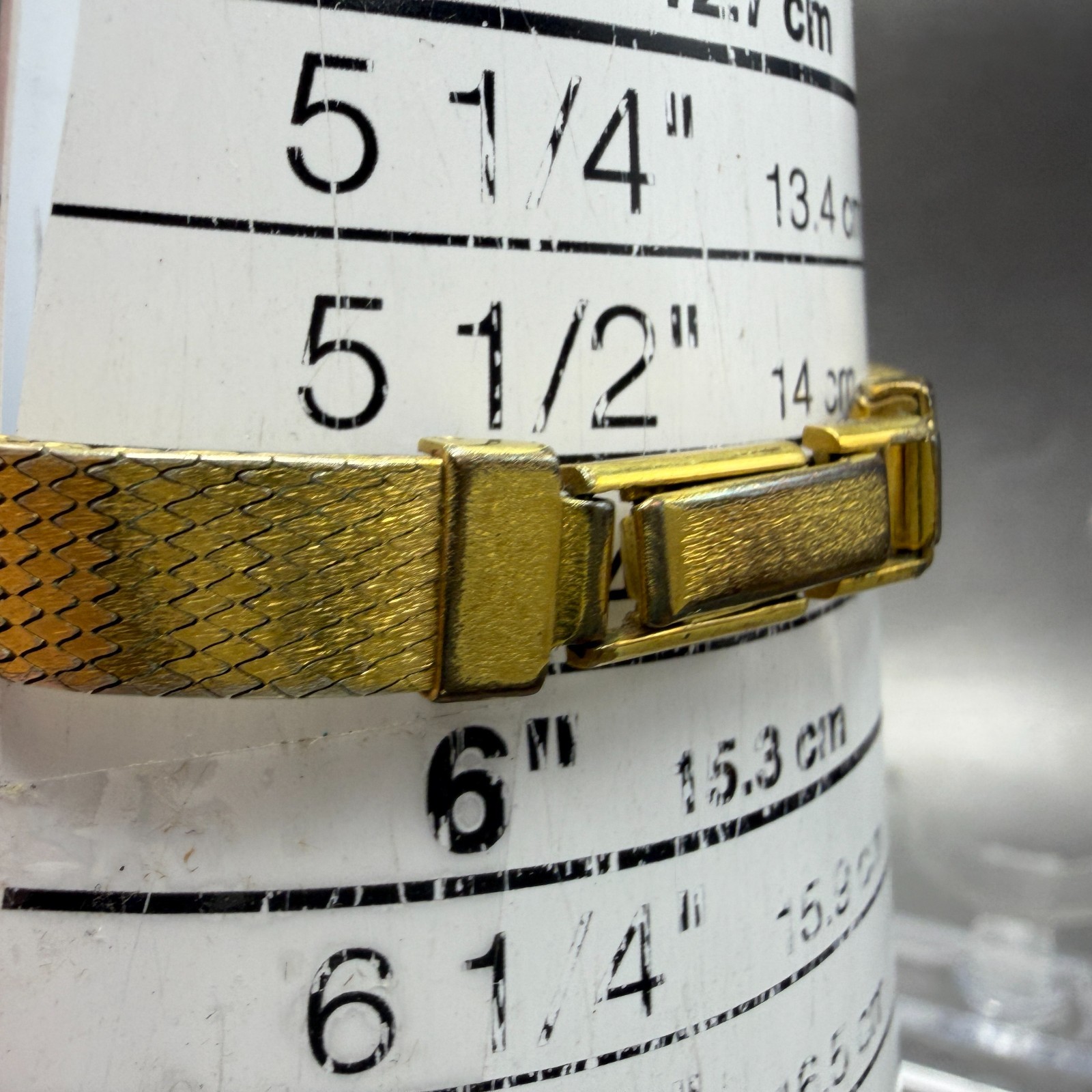 Bulova Watch Women 16mm Gold Dial Gold Tone Oval Mesh band Manual Wind Runs VTG