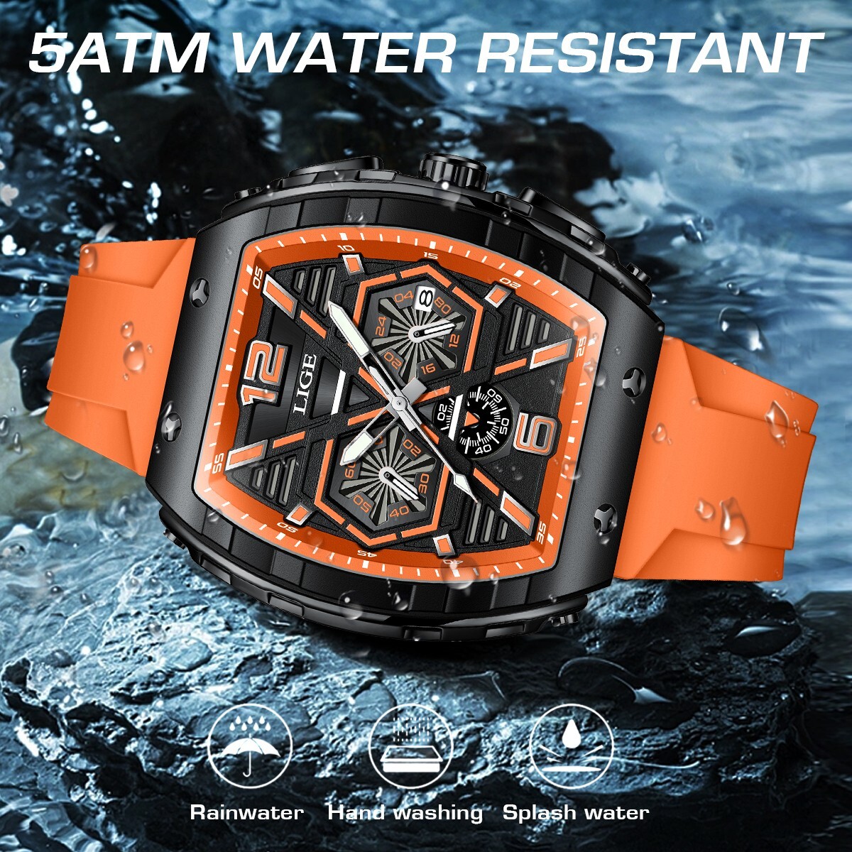 Mens Army Military Big Watch Quartz Date Chronograph Waterproof Sport Wristwatch