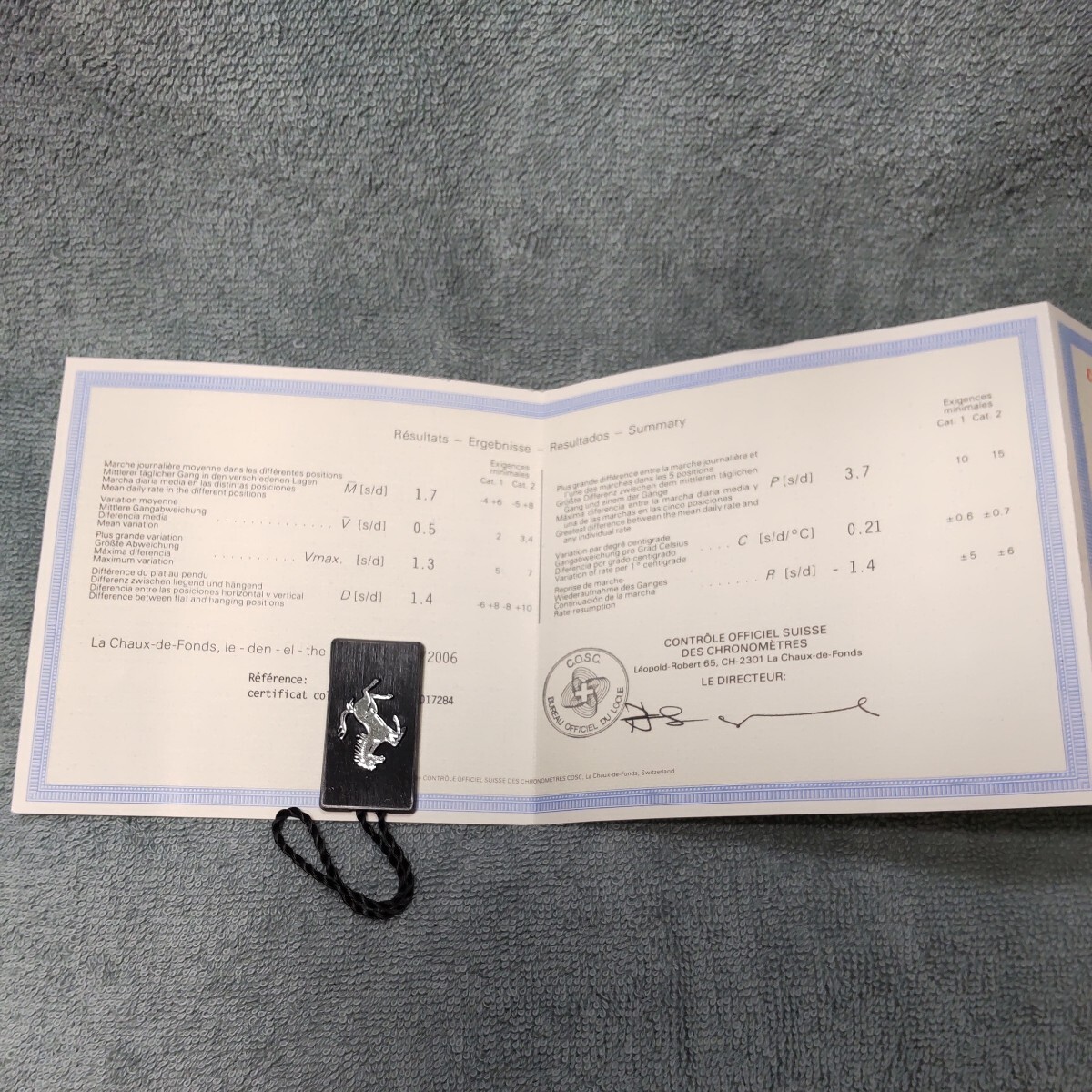 Panerai Ferrari Limited Card C.O.S.C. Cert, Guarantee From Japan