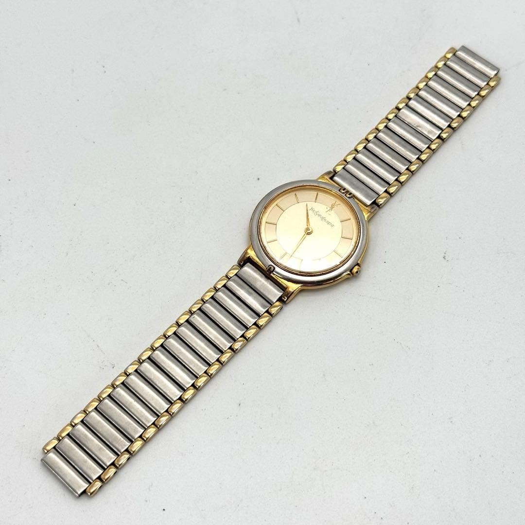 Yves Saint Laurent Quartz Wristwatch 4620-E62267 Two-Tone Gold Japan 073634