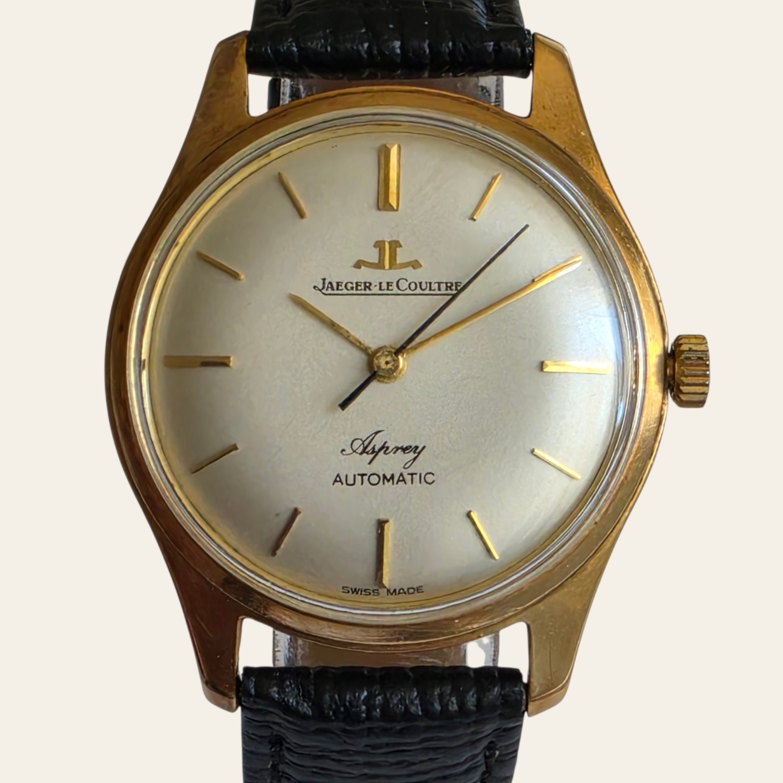 Vintage 9k Solid Gold Jaeger-LeCoultre Asprey Automatic Wristwatch