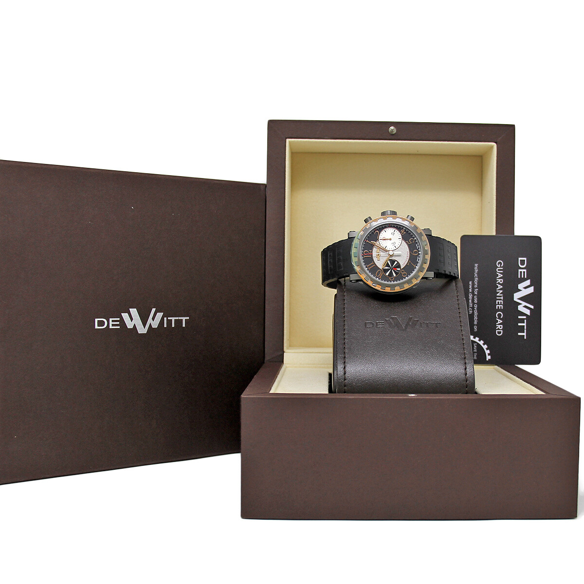 DeWitt Academia AC.6005.53A.M003 Titanium / Gold Rubber B/P/Factory Warranty#DW1