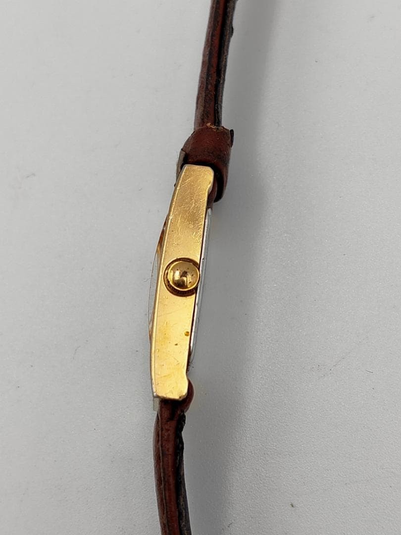 USED Katharine Hamnett KH-8803 Gold-Tone Rectangle Dress Watch | Japan