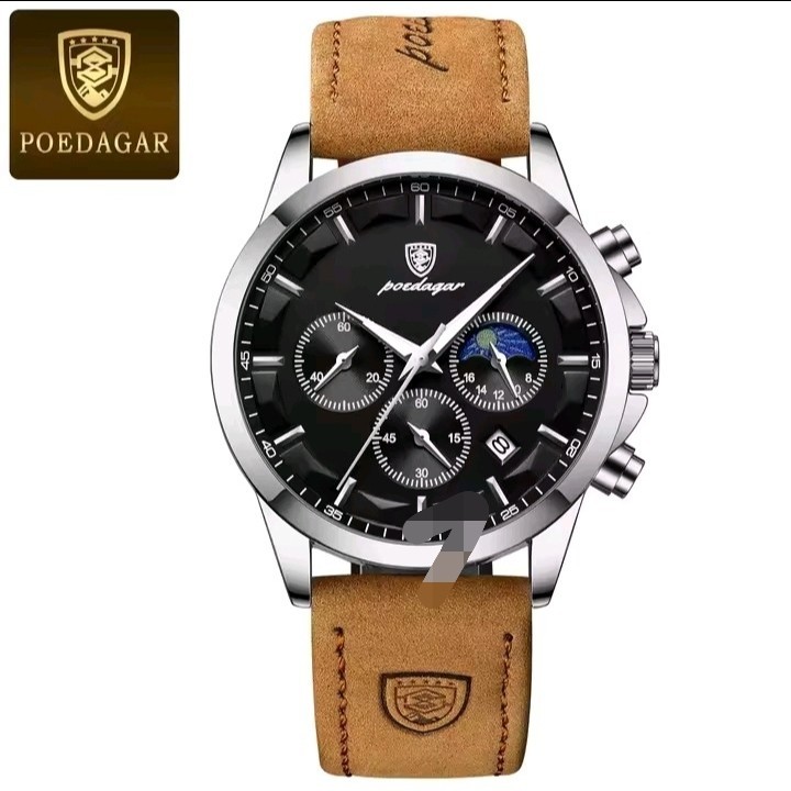 POEDAGAR Sports Luxury Men Quartz Watch Waterproof Chronograph Luminous Date Man