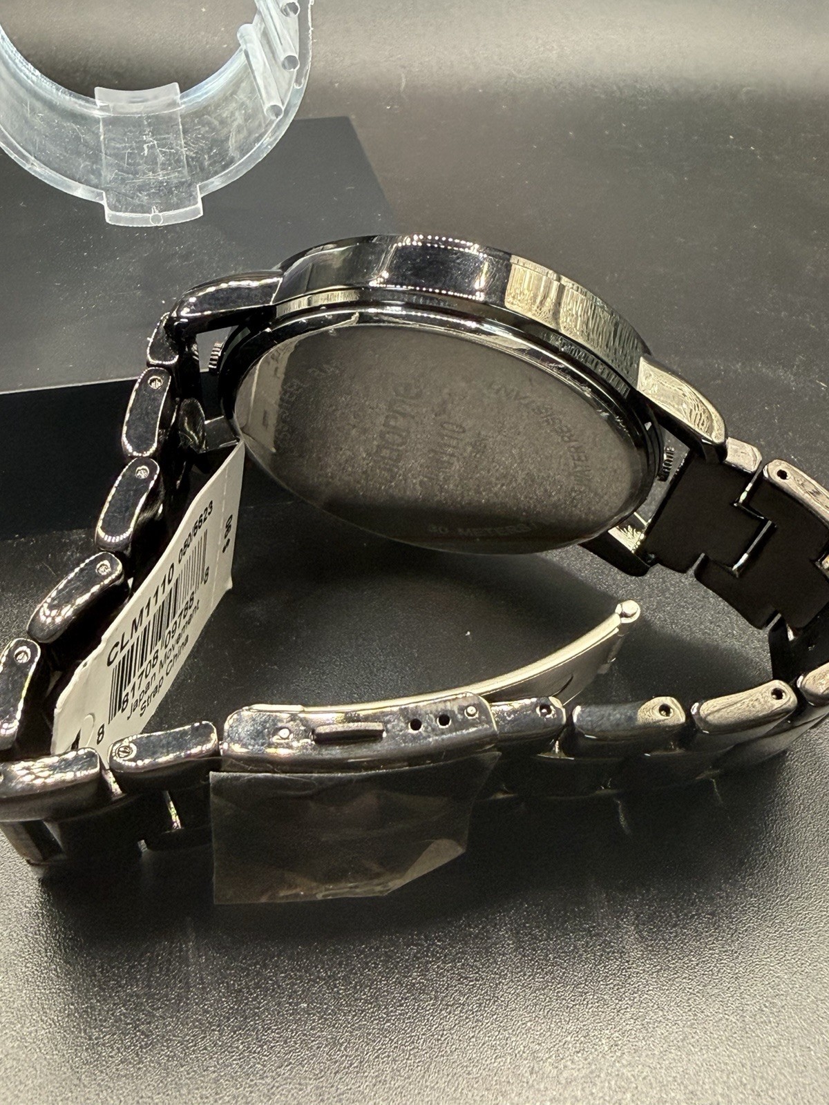 Men’s Liz Claiborne Triple Time Zone Watch, New Batteries, Gray/Black Dial 50 Mm