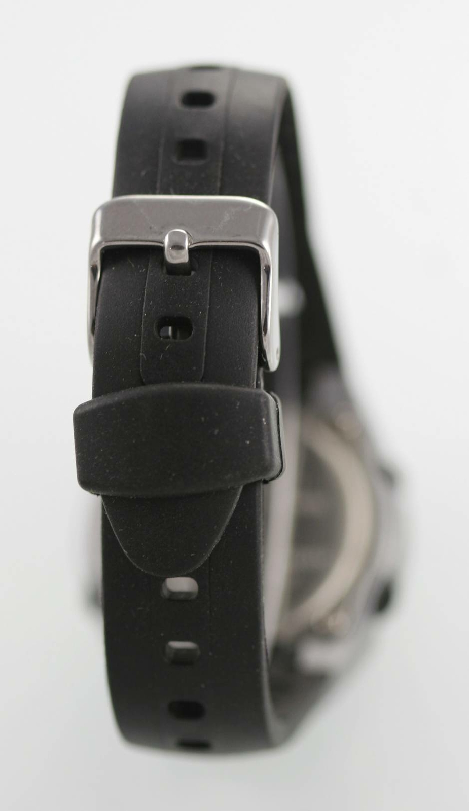 Armitron Unisex Silver Plastic Black Rubber Light Date Alarm 50m Quartz Watch