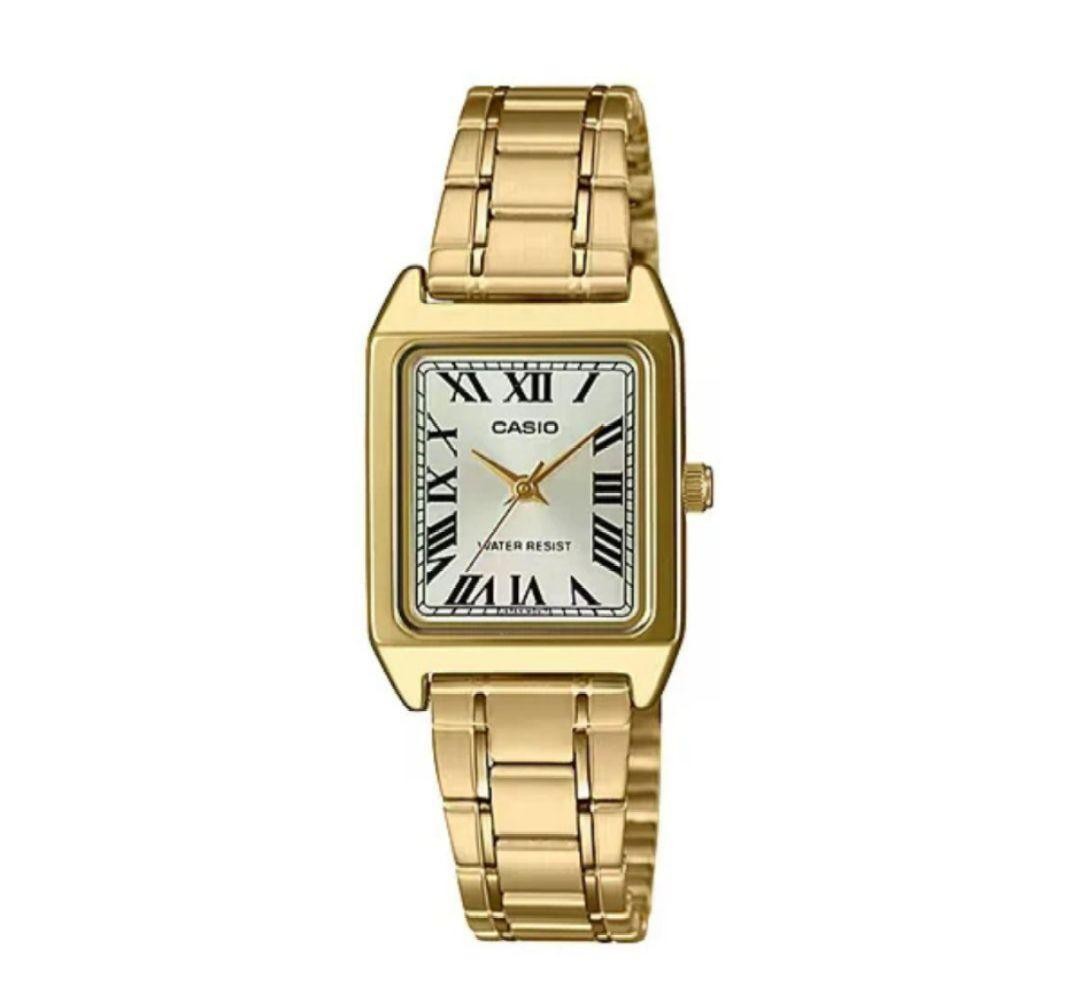 CASIO LTP-V007 Gold Tone Square Roman Dial Watch