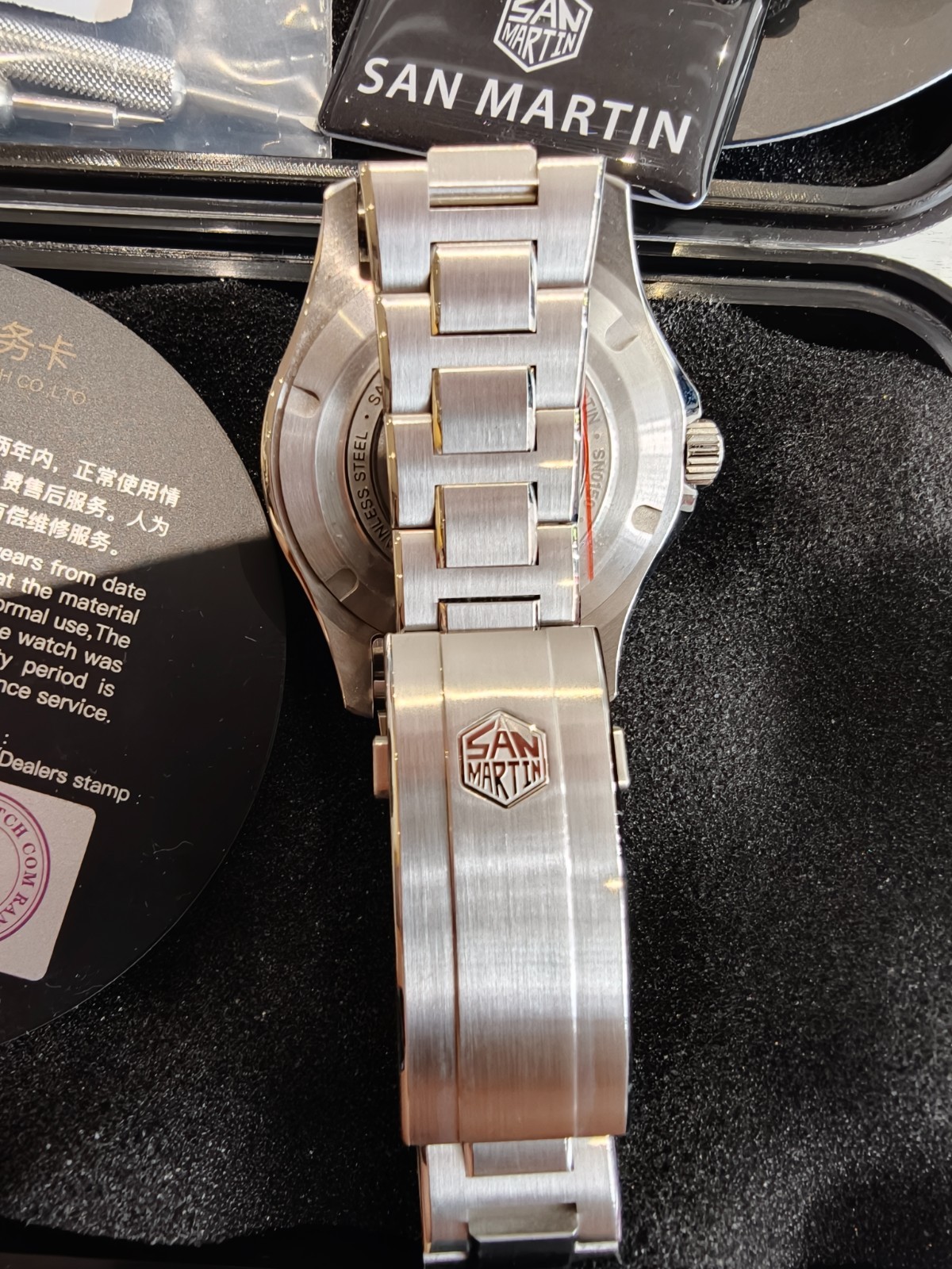 NEW San Martin SN0150-G – Black MOP Guilloche 39mm Automatic Watch – Miyota 9015