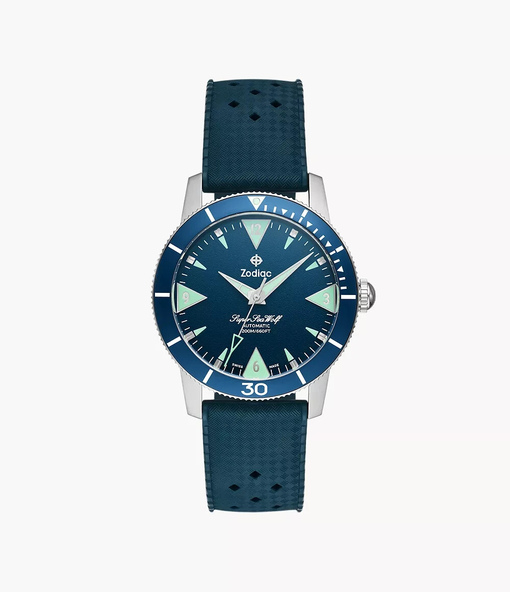 Zodiac ZO9217 Super Sea Wolf Skin Steel 39 mm Blue Dial Automatic Men’s Watch
