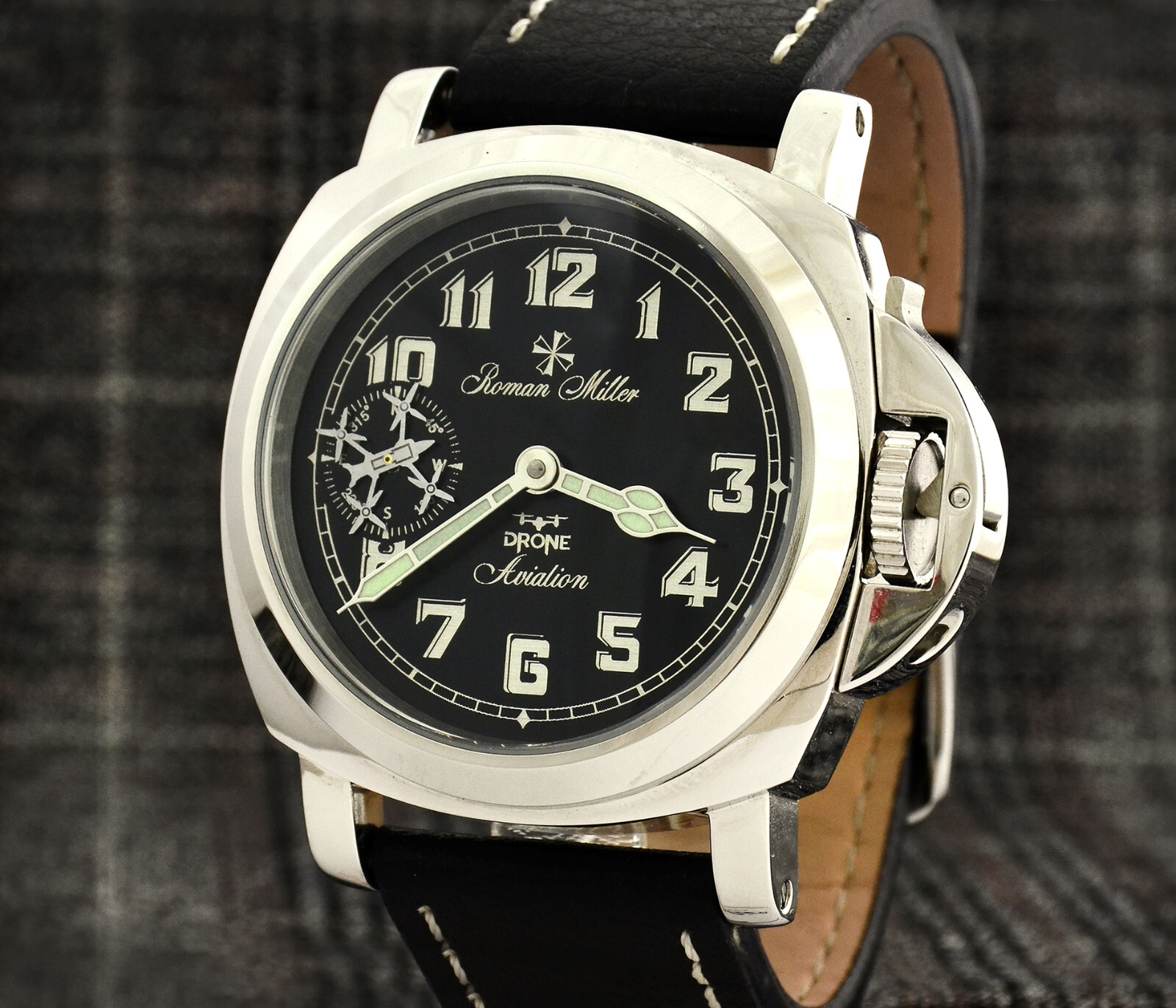 Military watch Drone Aviation Black watch husband Gift hands made watch Men’s