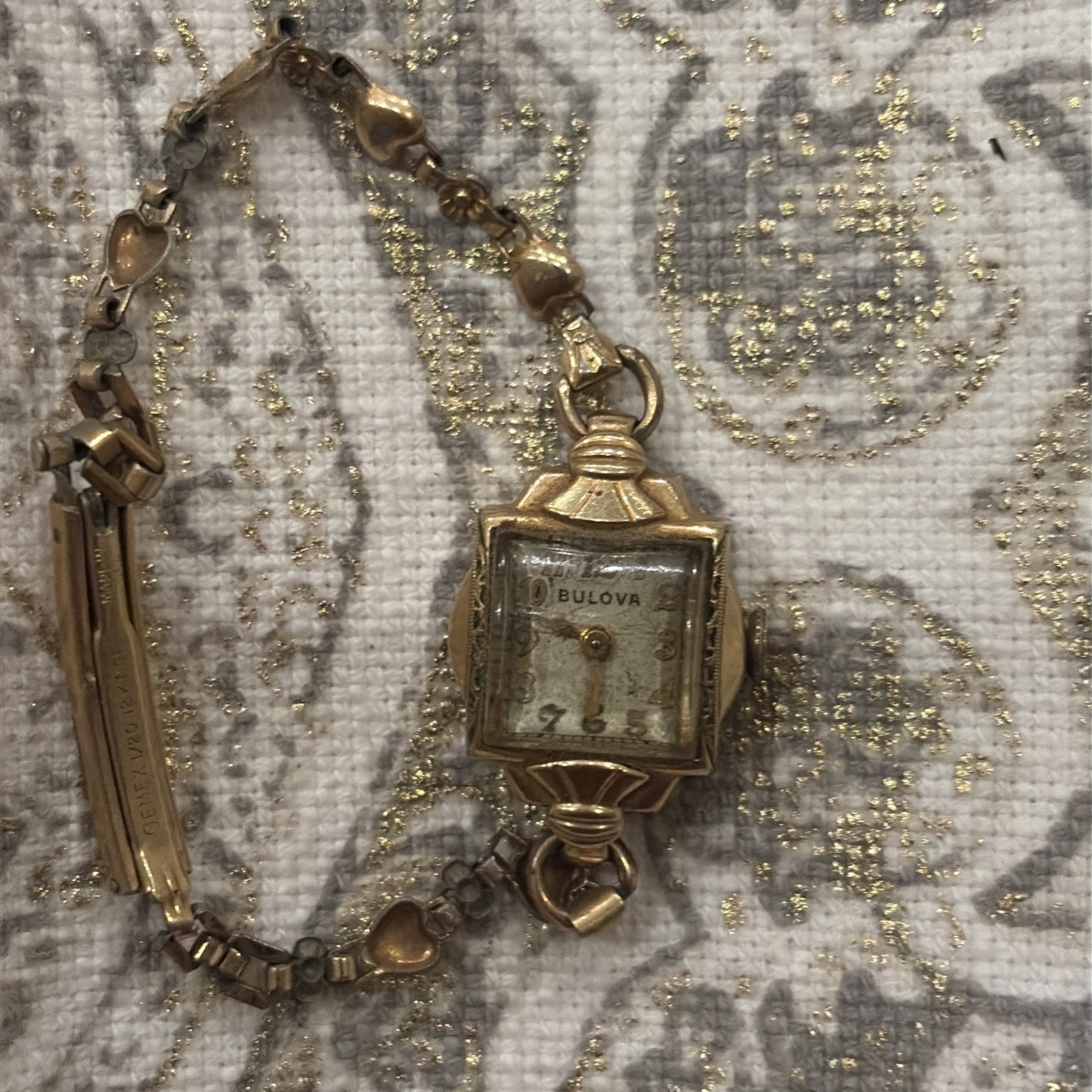VTG Bulova Ladies Cocktail Watch marked GEMEX 1/20 12k GF