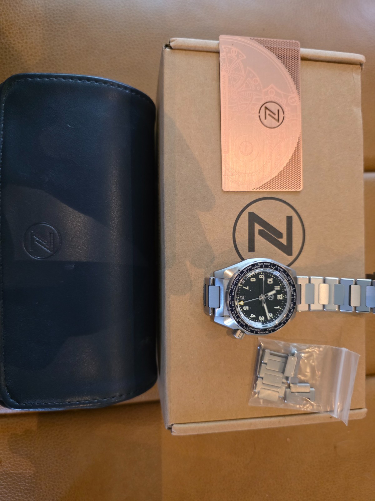 RARE ZELOS THRESHER AVENTURINE 41MM EXCELLENT COND. Full Set w/ Zelos watch roll